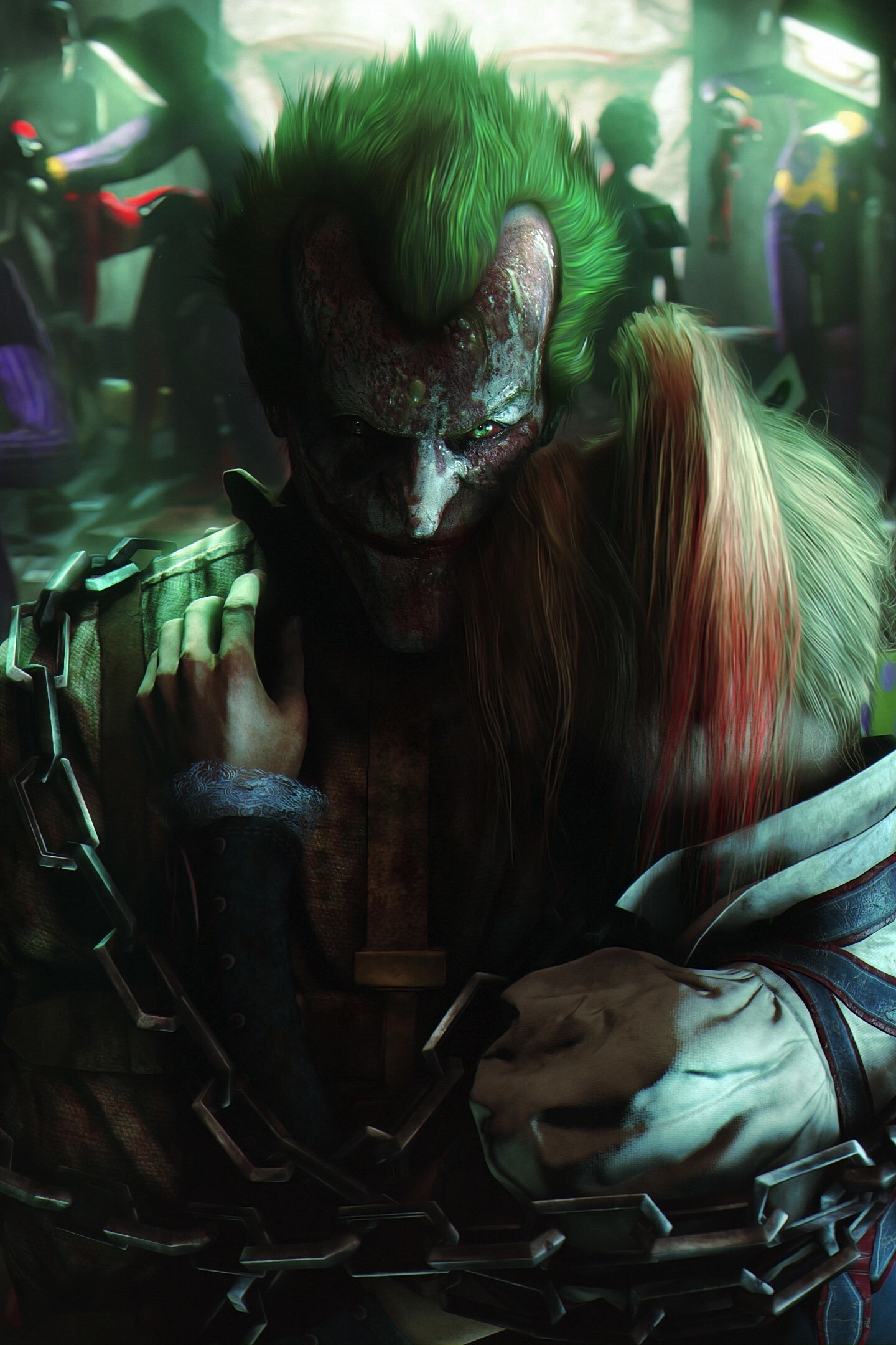 Batman: Arkham City: The Joker, Supervillain, Video game, The main antagonist. 1440x2160 HD Background.