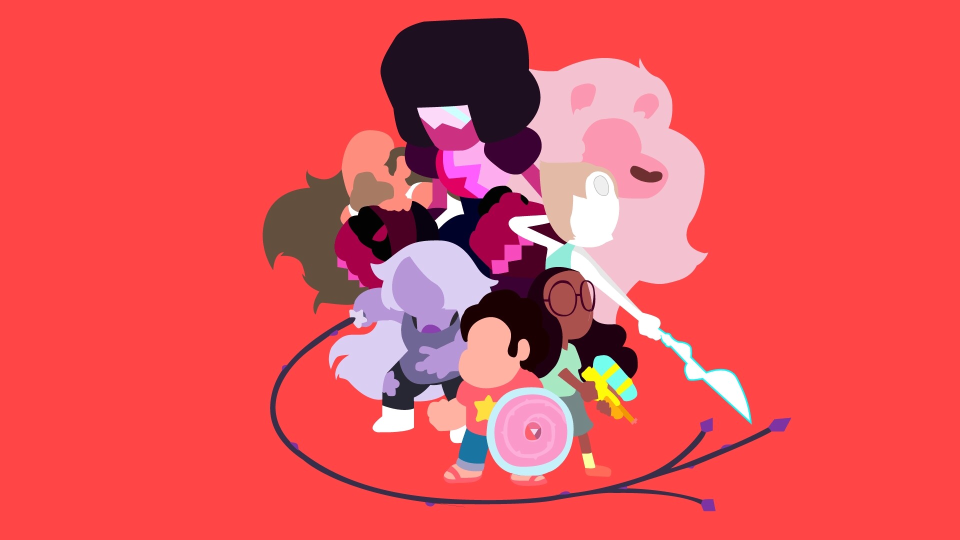 Garnet (Steven Universe): Abstract characters of an American animated TV series, Cartoon Network. 1920x1080 Full HD Wallpaper.