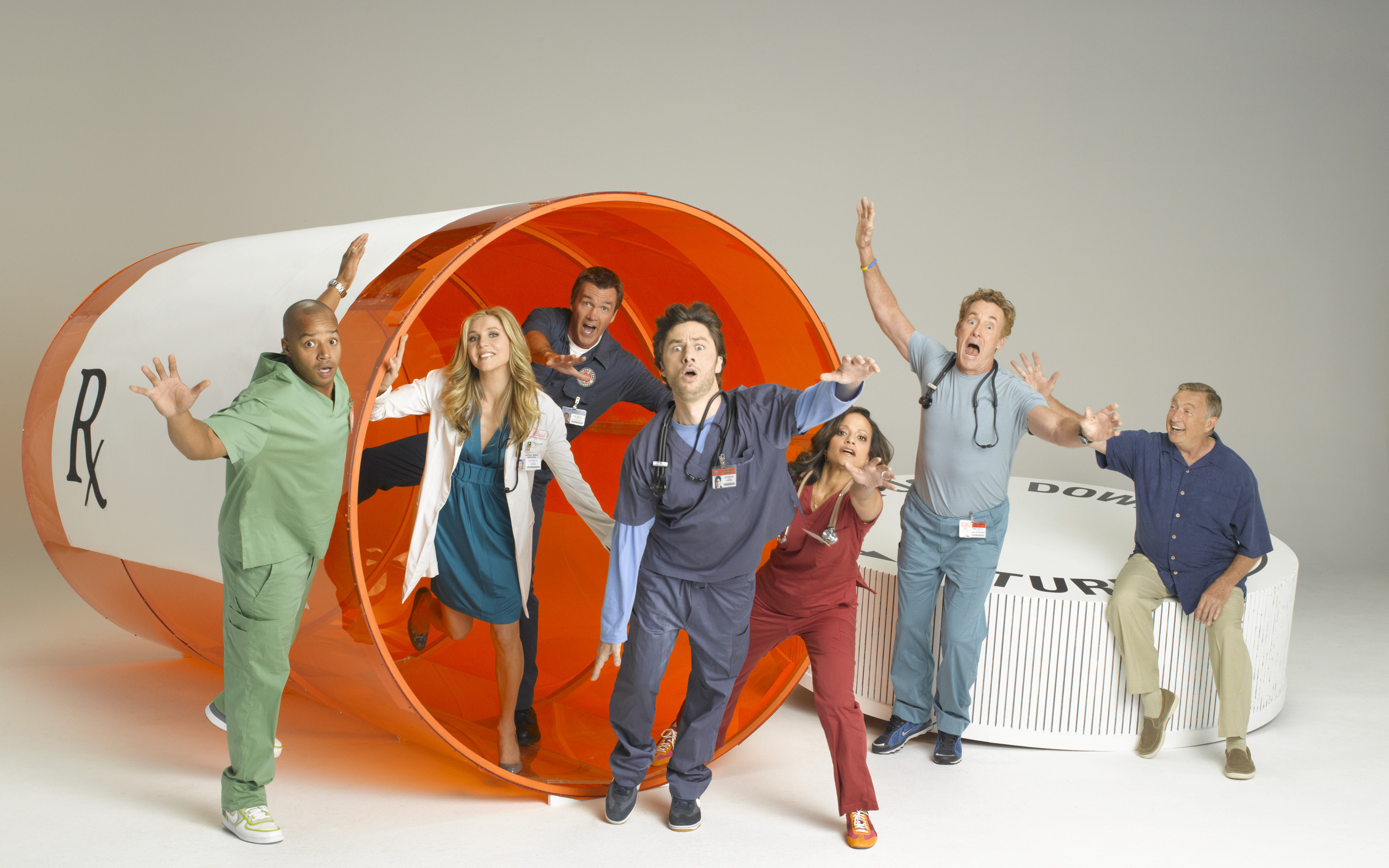 Scrubs (TV Series): An American comedy-drama show, nominated for 17 Primetime Emmy Awards, with two wins. 2560x1600 HD Wallpaper.