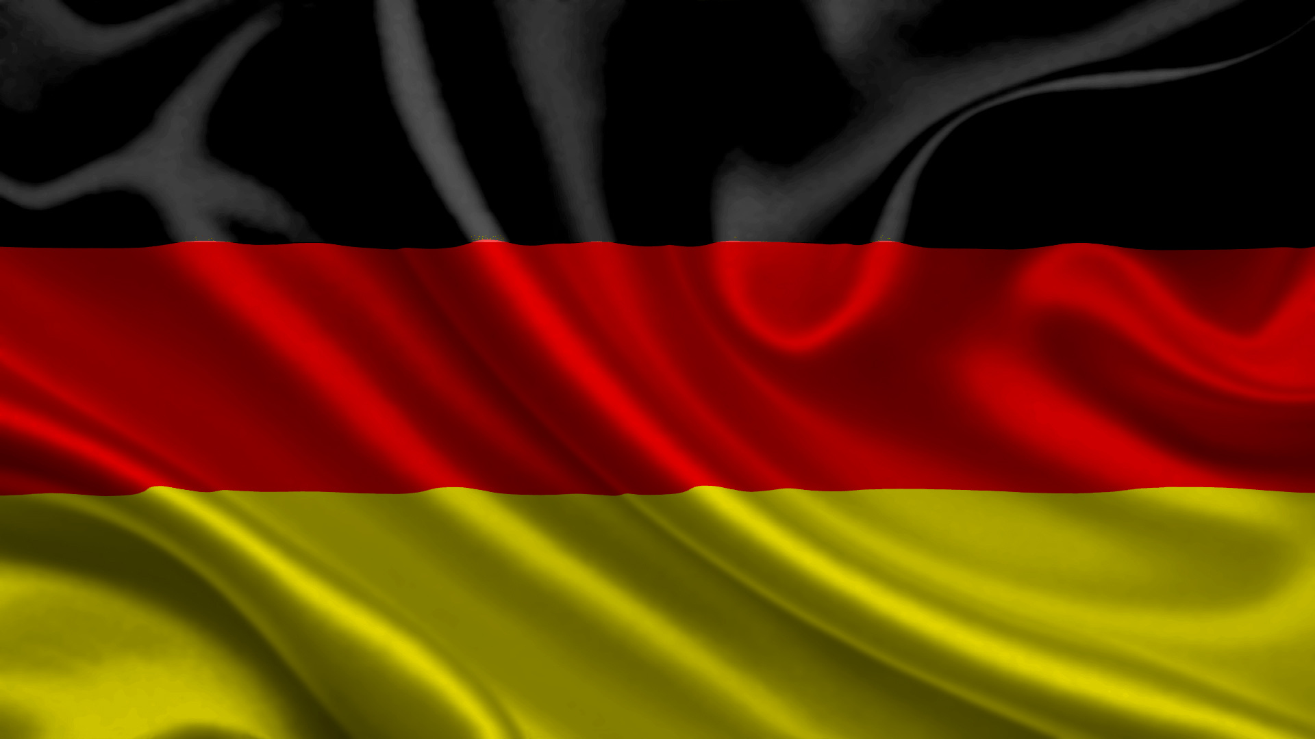 Flag: A horizontal tricolor of black, red, and gold, Germany. 1920x1080 Full HD Background.