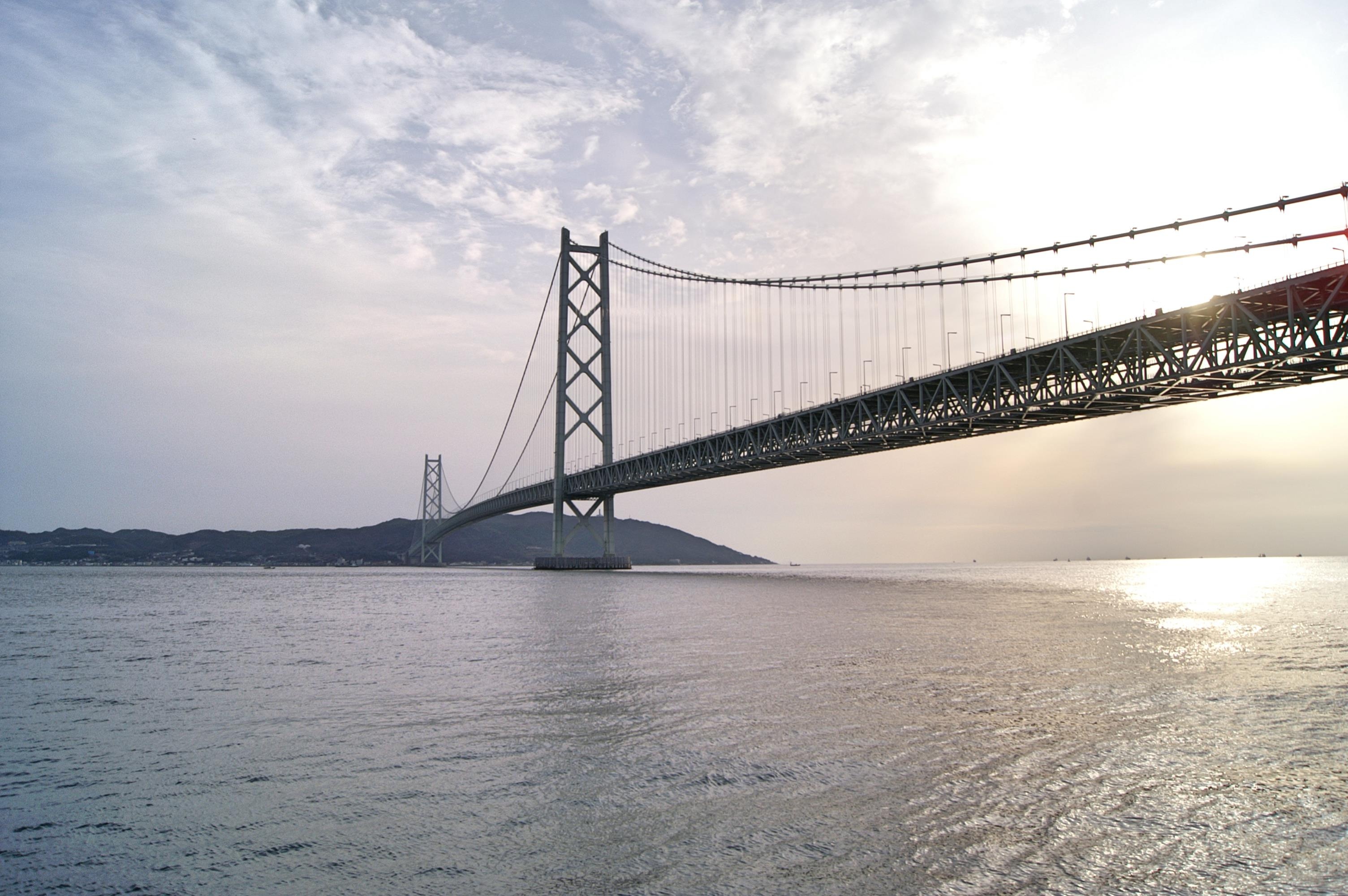 Akashi Kaikyo Bridge, Around Japan, Suspension bridge, Architectural masterpiece, 3010x2010 HD Desktop