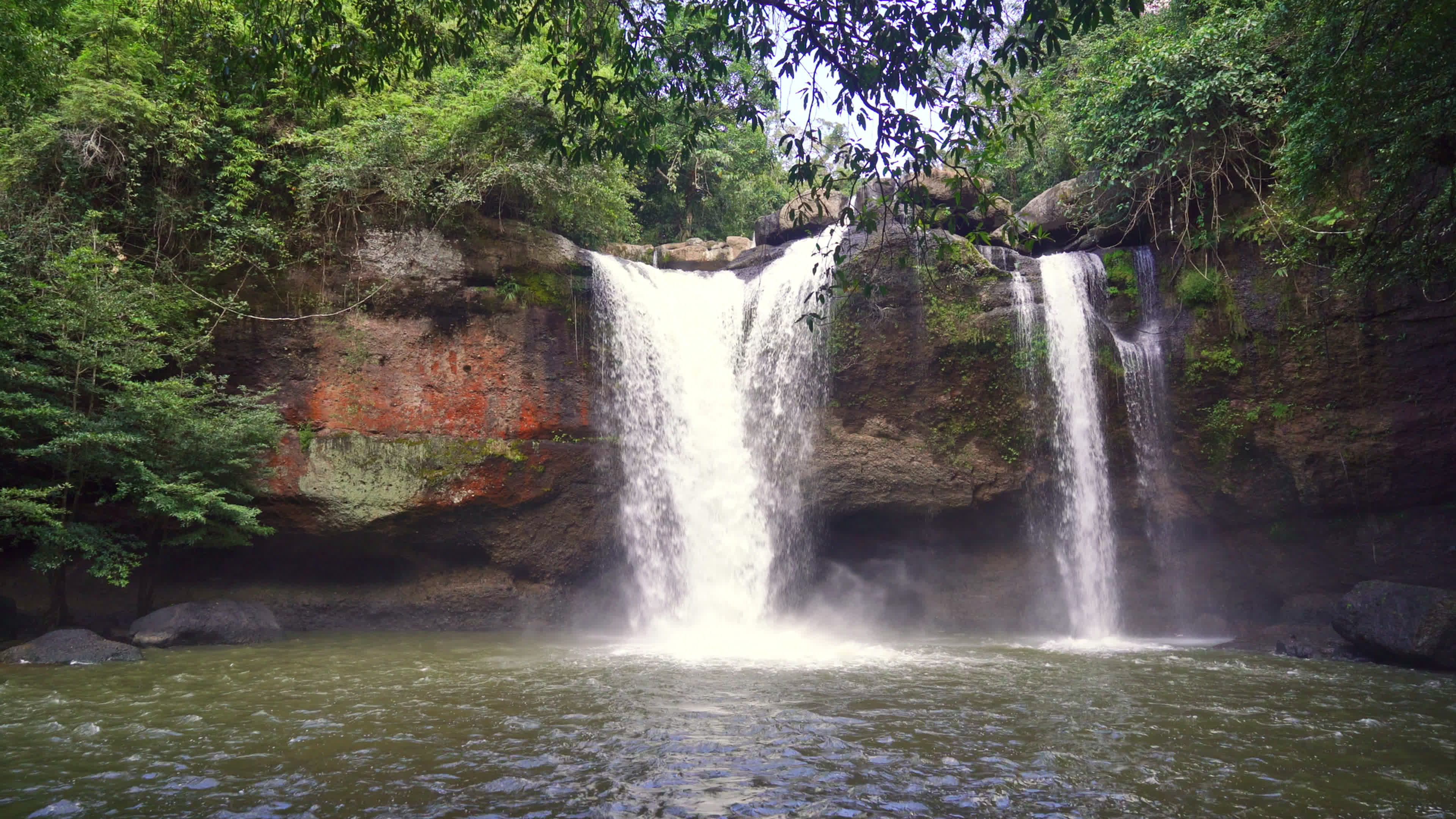 Khao Yai National Park, Beautiful waterfall, Thailand, Stock video, 3840x2160 4K Desktop