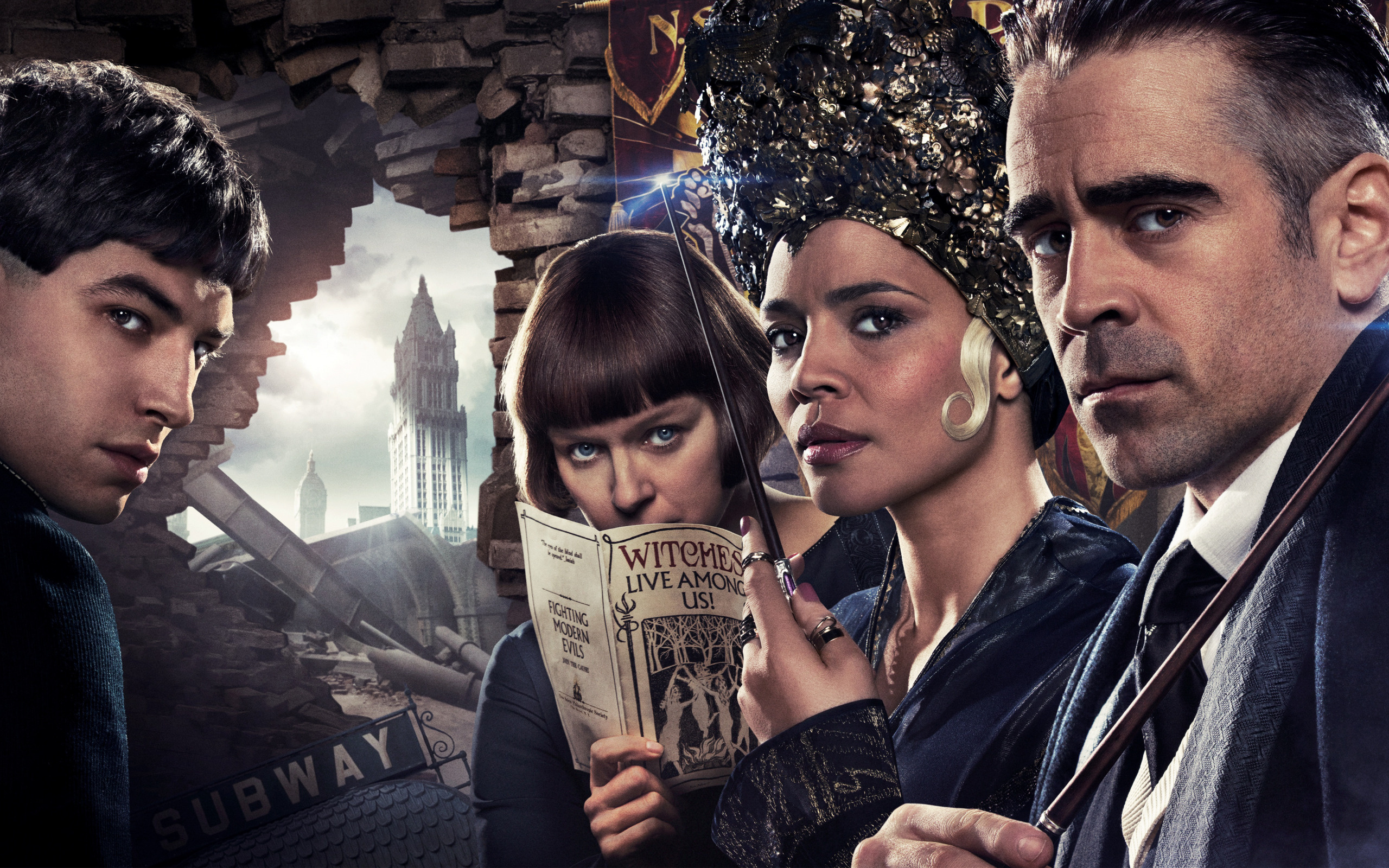 Colin Farrell, fantasy poster, Fantastic Beasts and Where to Find Them, 2560x1600 HD Desktop