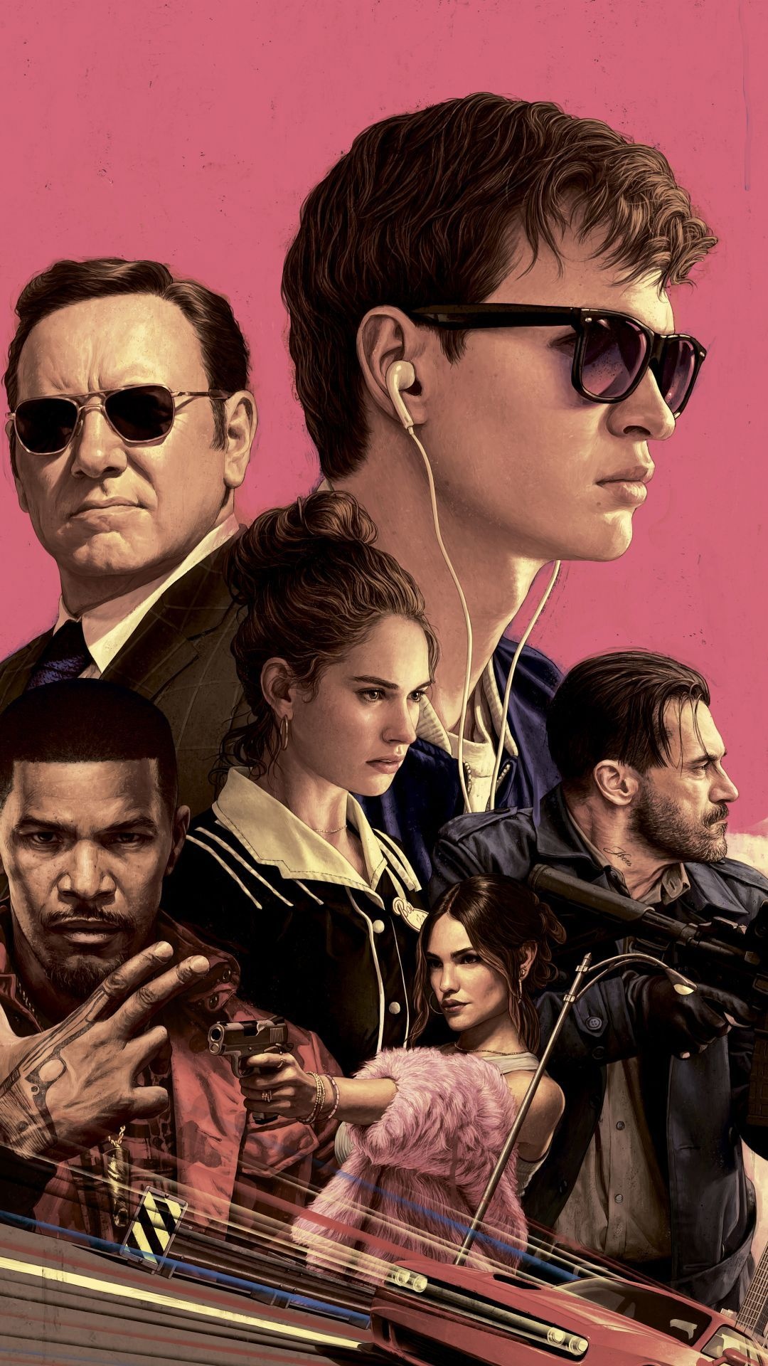 Baby Driver wallpapers, High quality images, Thrilling action, Movie characters, 1080x1920 Full HD Phone