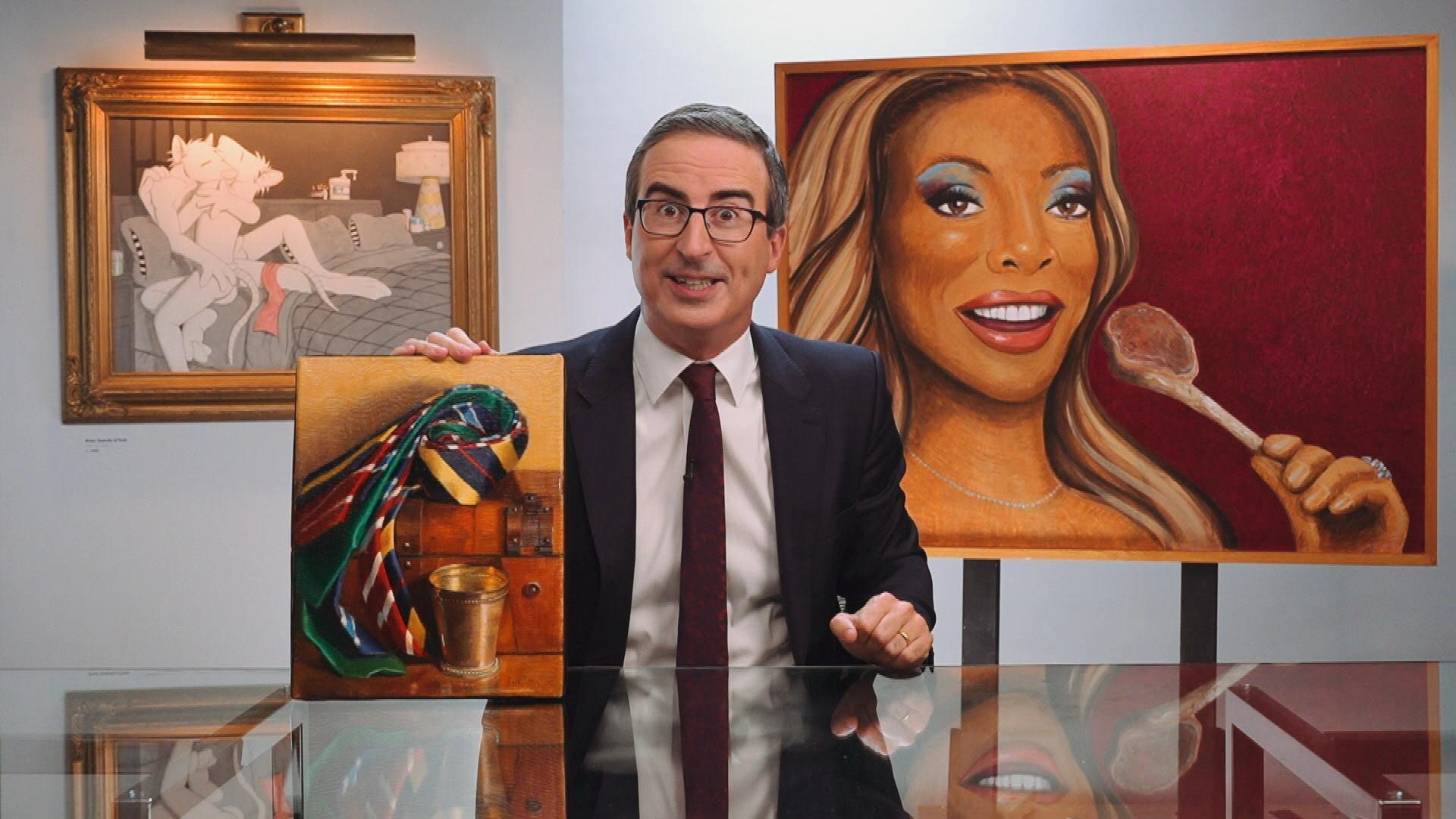 Last Week Tonight with John Oliver TV Shows, John Oliver's quirky purchase, Rat erotica painting, 1920x1080 Full HD Desktop