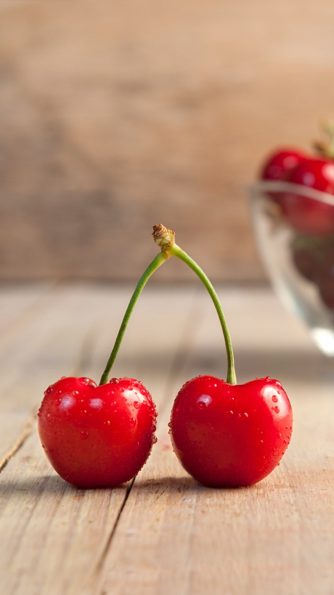 Cherry: Drupe, Related to plums and more distantly to peaches and nectarines. 1080x1920 Full HD Wallpaper.