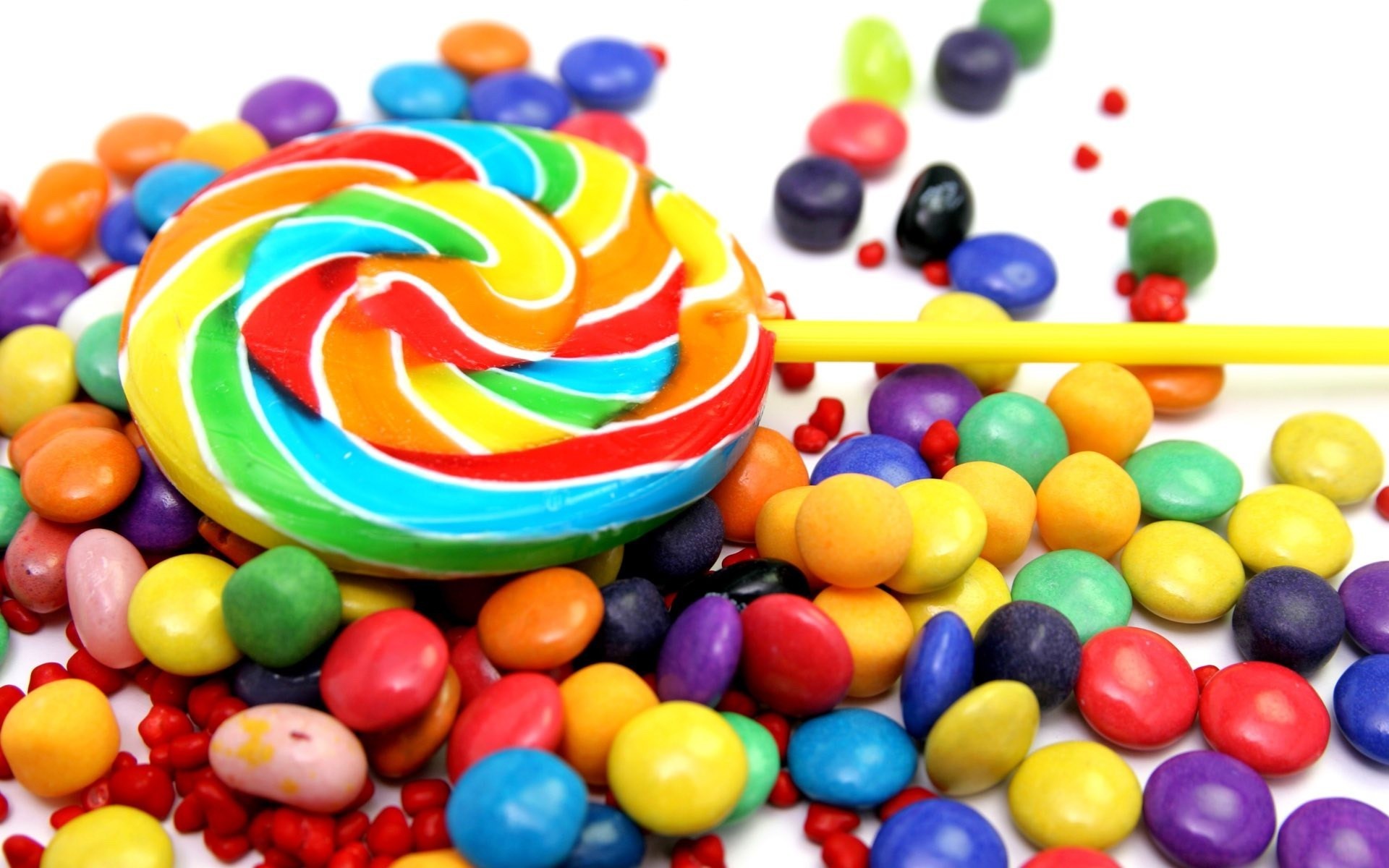Candy-coated lollipop, Rainbow of colors, Fun and sweet, Tasty sugary treat, 1920x1200 HD Desktop