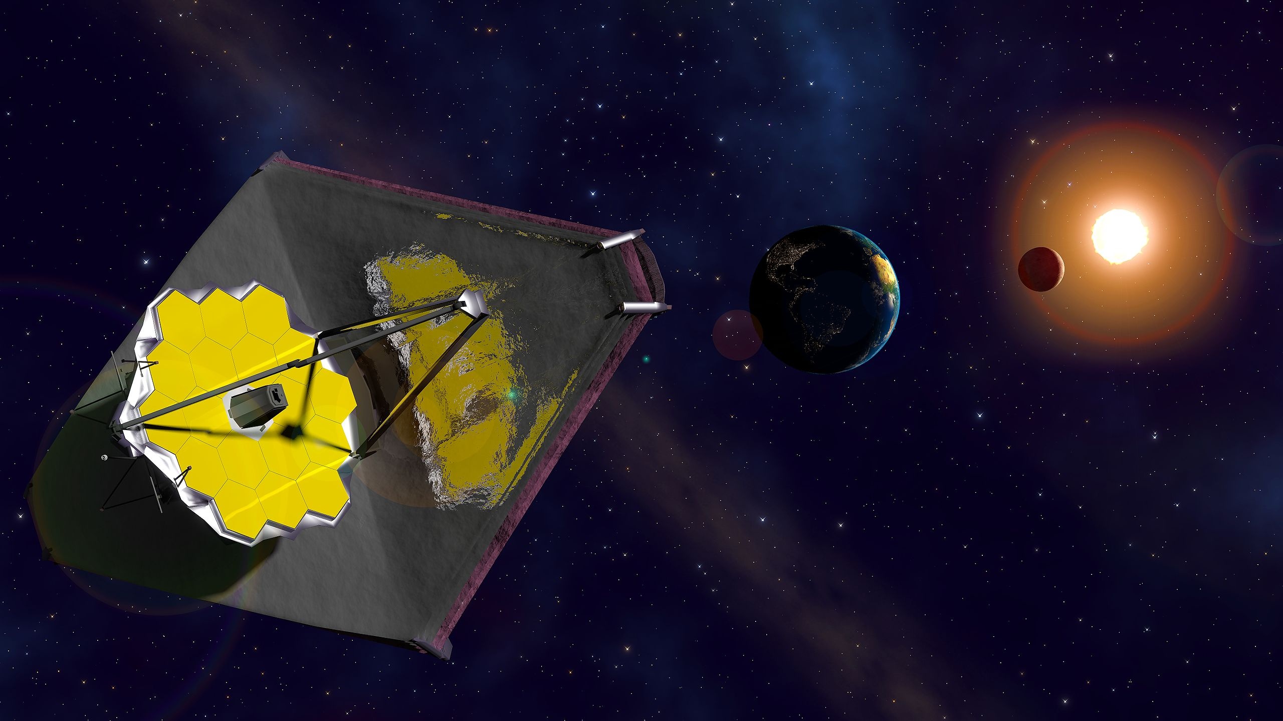 James Webb Telescope, 1st science quality images, Alignment continues, Adafruit Industries, 2560x1440 HD Desktop