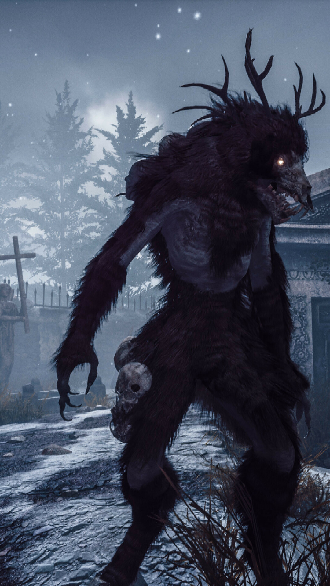 Resident Evil Village: The lycan, A mutant human species noted for their canine-like characteristics, RE8. 1080x1920 Full HD Background.