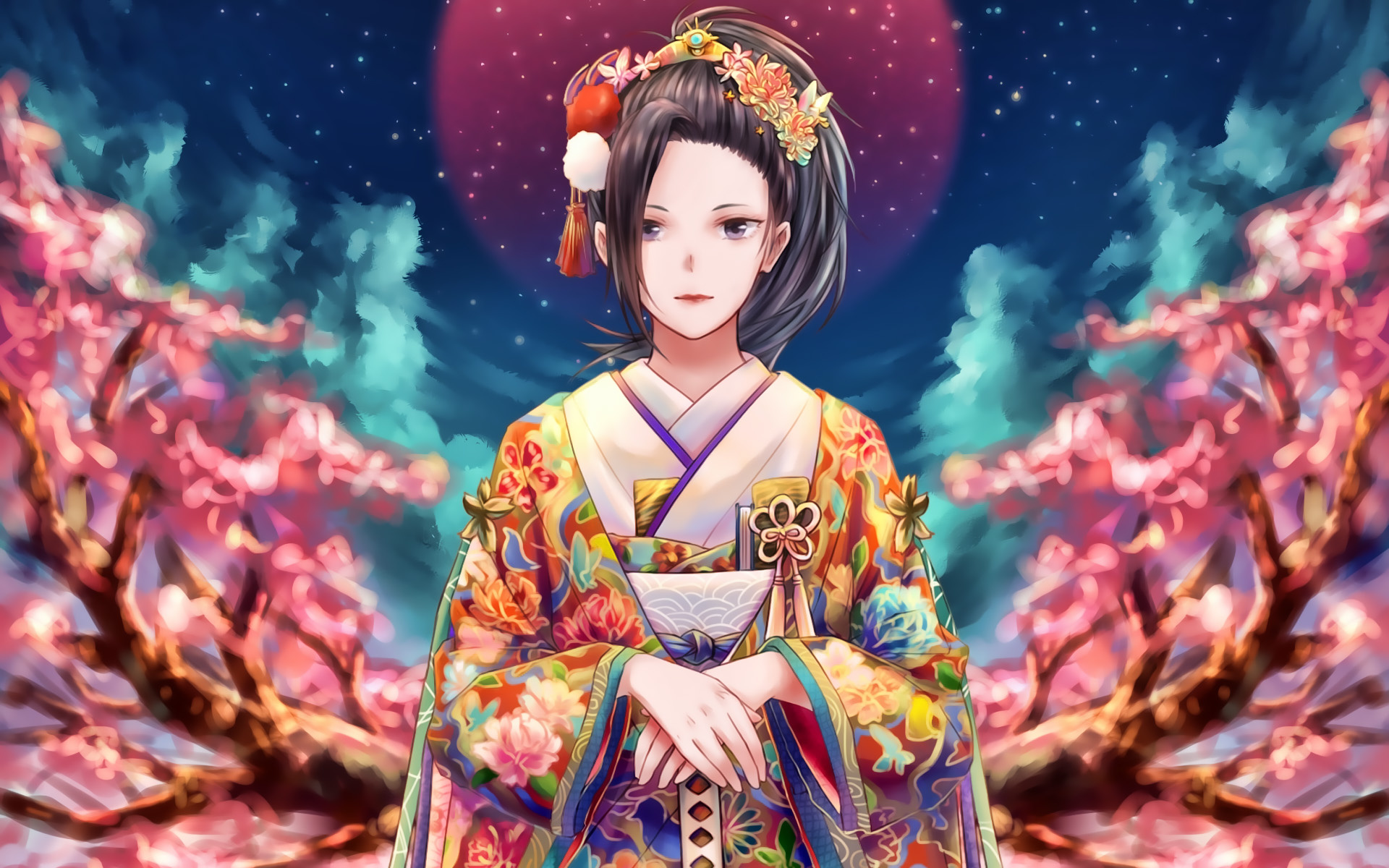 Momo Yaoyorozu, Kimono, My Hero Academia, Manga artwork, 1920x1200 HD Desktop