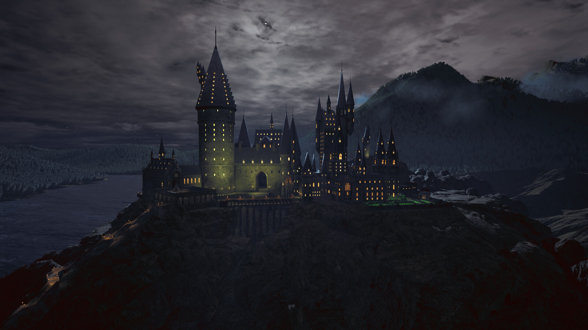 Hogwarts Castle, Hogwarts School, Artstation, 1920x1080 Full HD Desktop