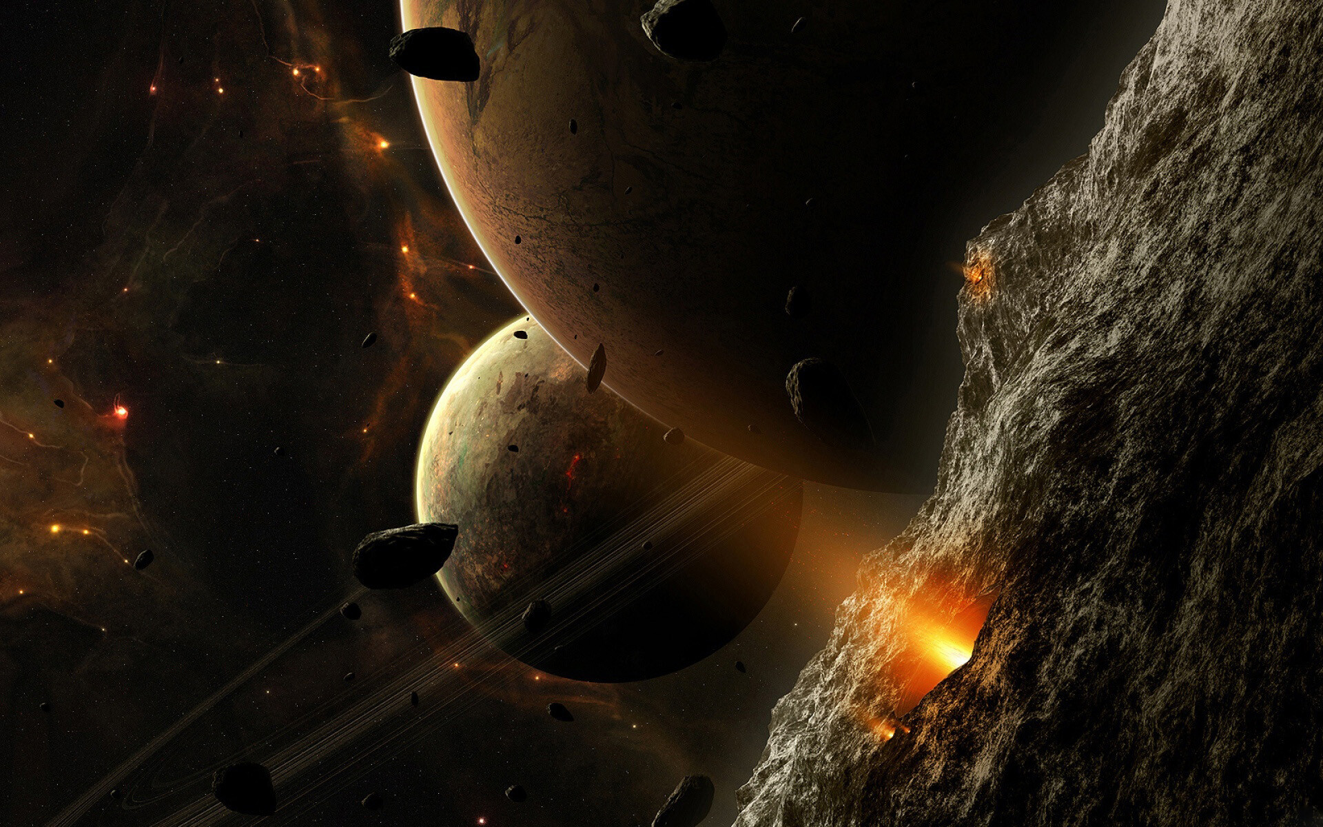 Meteor: Asteroid, A minor planet of the inner Solar System. 1920x1200 HD Background.