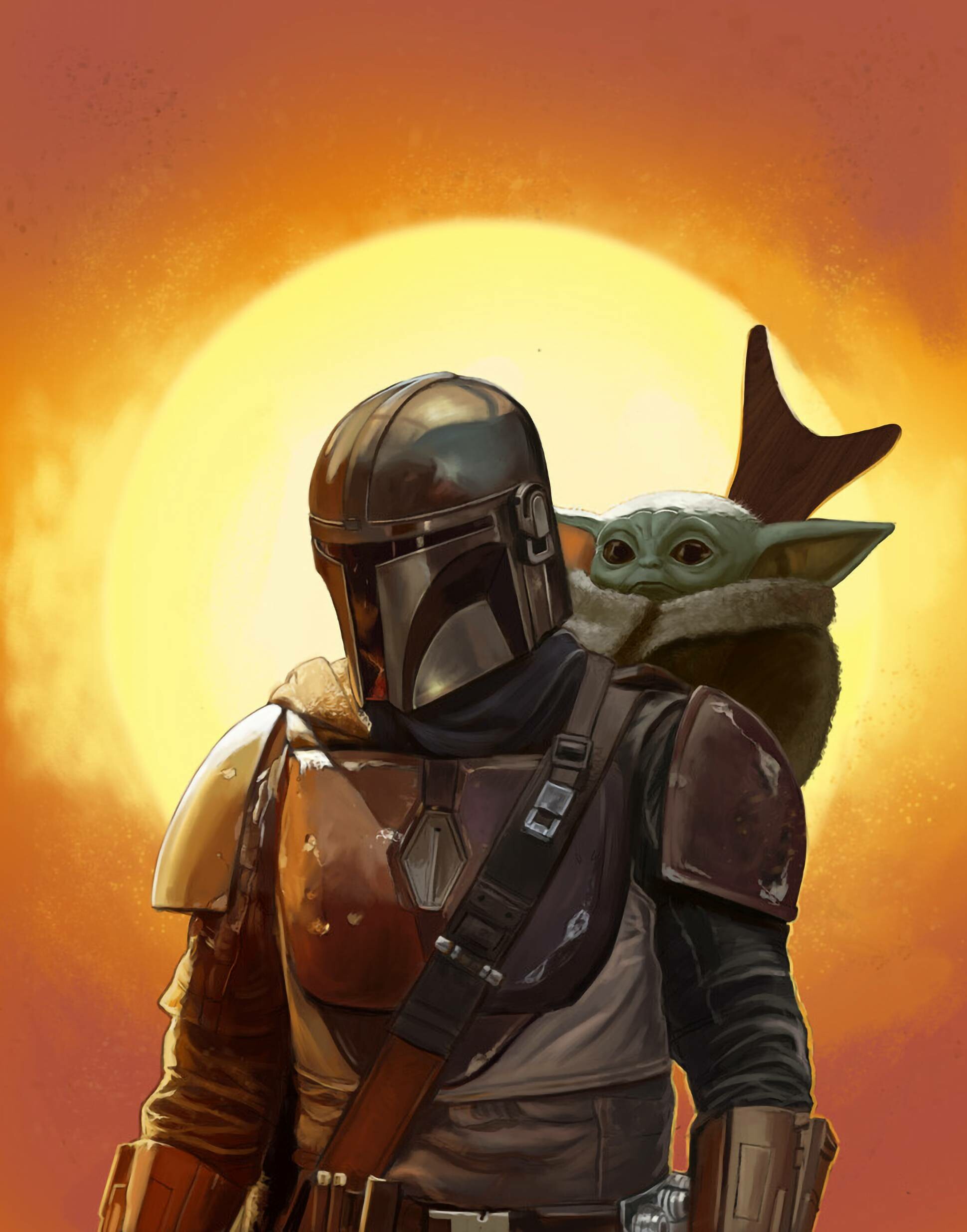 The Mandalorian: Raised as a foundling by the Children of the Watch, an orthodox cult that had broken off from the mainstream society of Mandalore, Yoda. 1940x2480 HD Wallpaper.