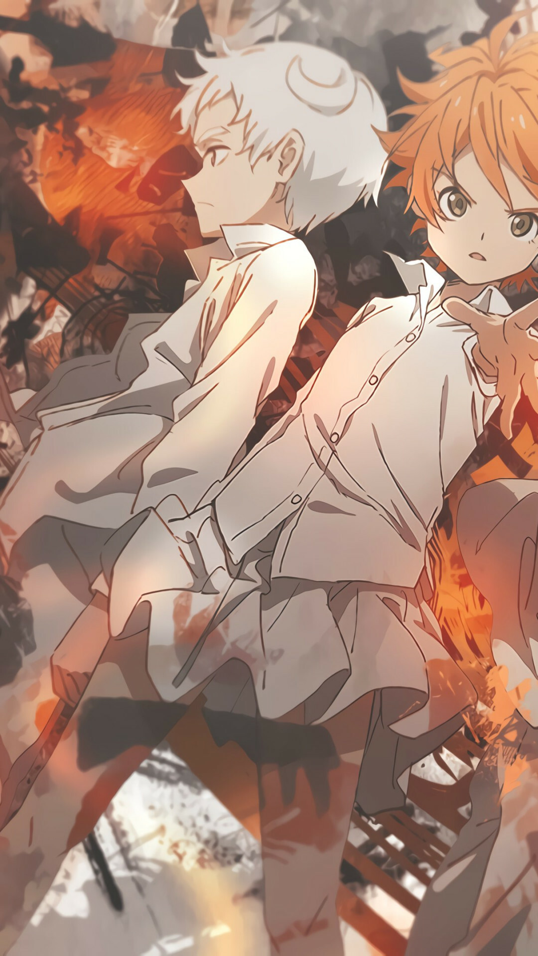 The Promised Neverland: Season 1 of the anime contains a total of 12 episodes, which adapted Chapter 1 to Chapter 37 of the manga. 1080x1920 Full HD Wallpaper.