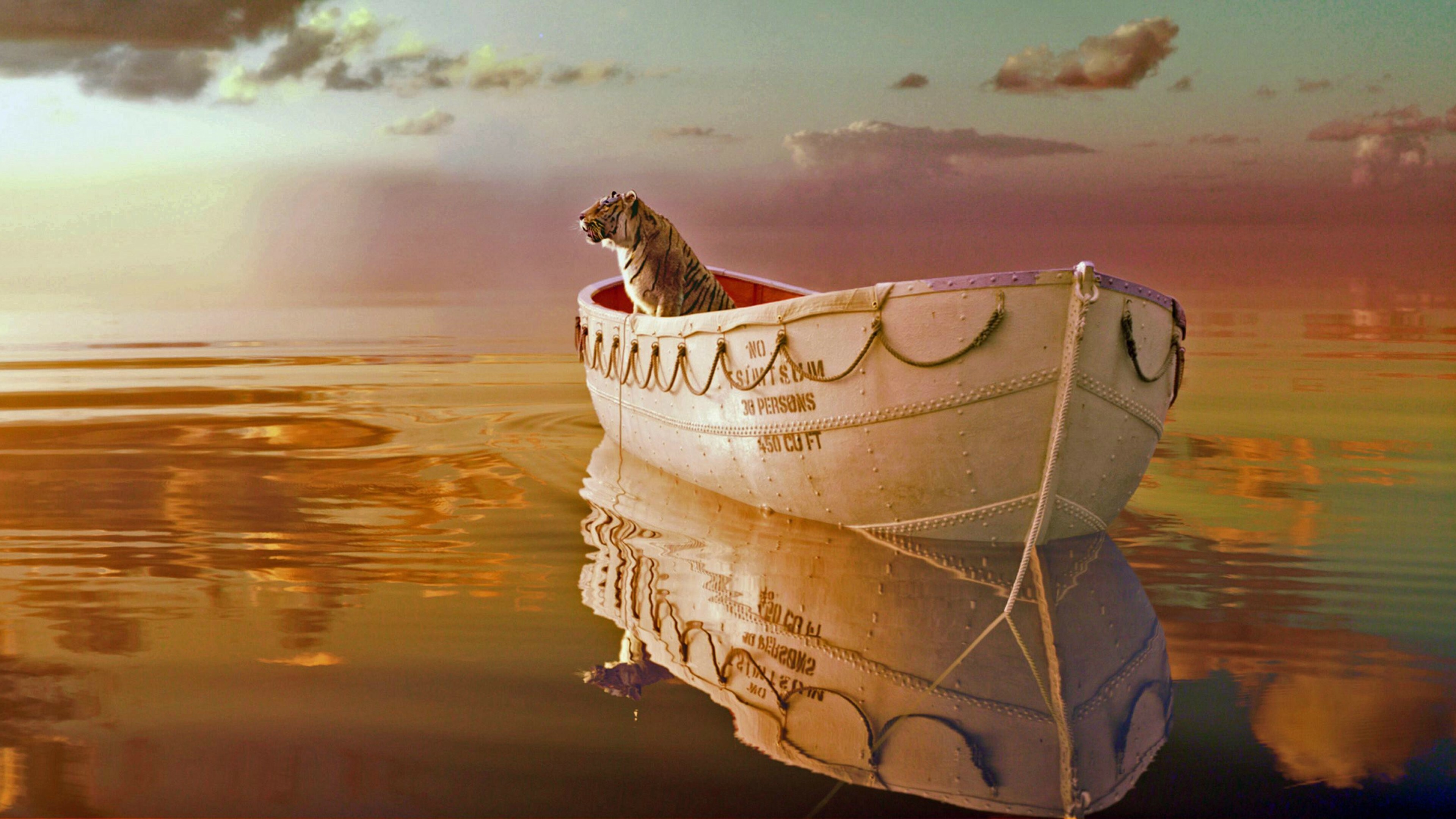 Life of Pi: A 2012 adventure-drama film directed and produced by Ang Lee and written by David Magee. 3840x2160 4K Background.