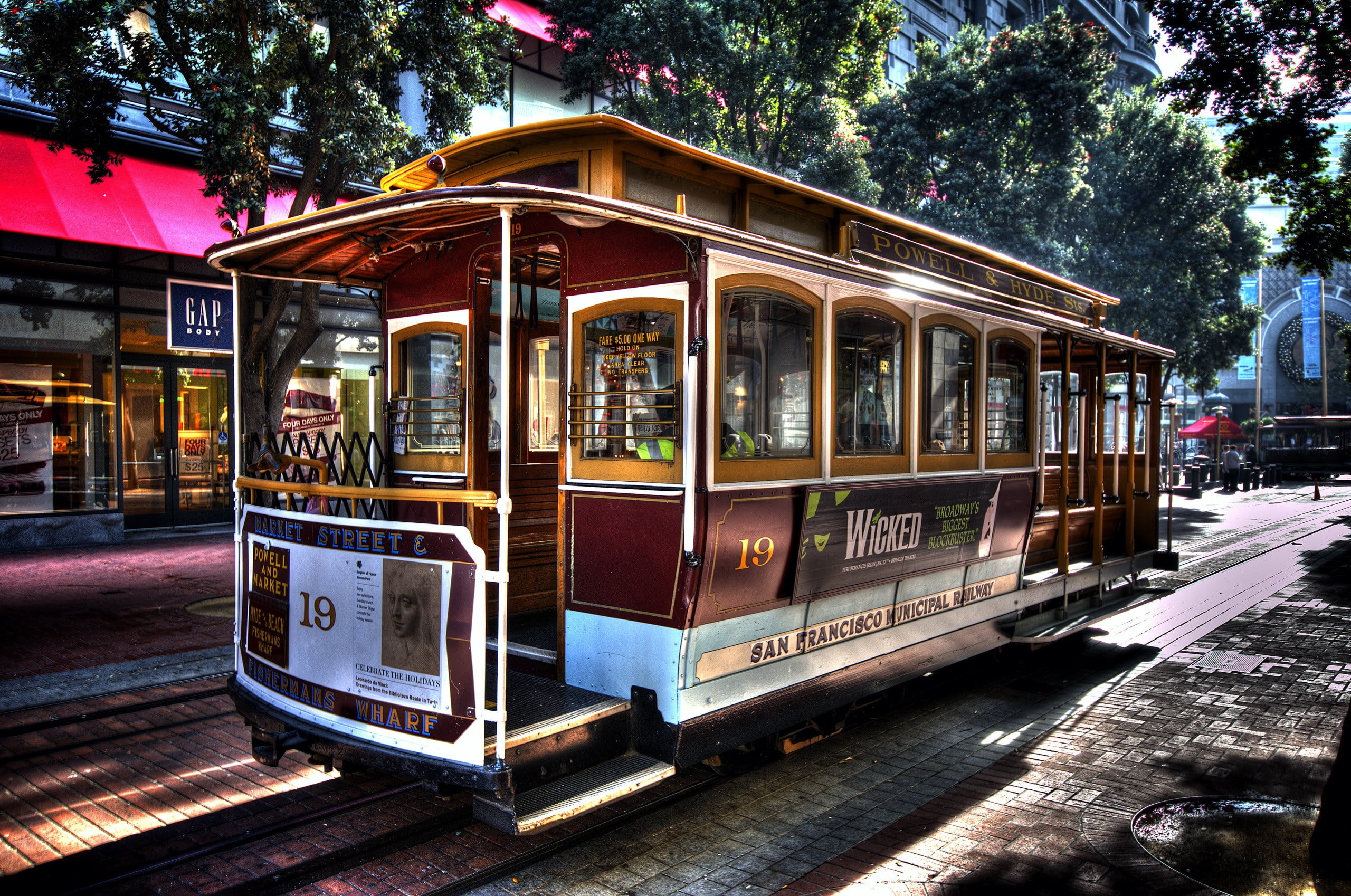 Tram, Brown and gray train, Vintage style, San Francisco, 2560x1700 HD Desktop