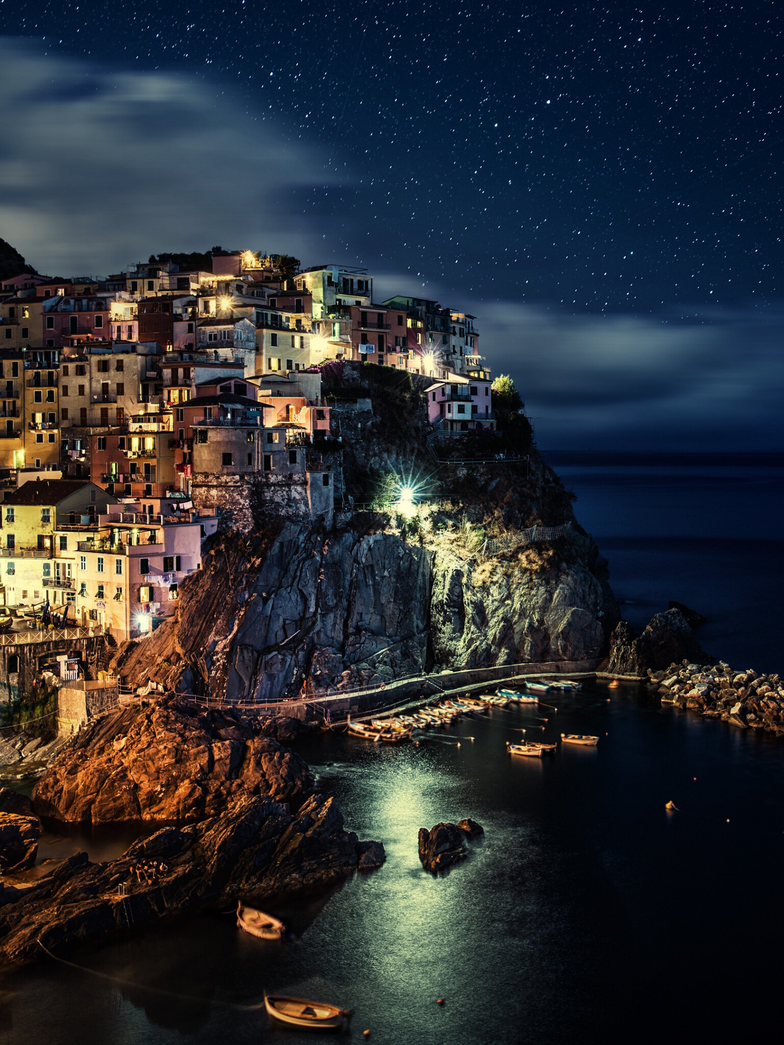 Italy: Manarola, The major cities include Rome, Milan, Naples, Turin, and Palermo. 1540x2050 HD Background.