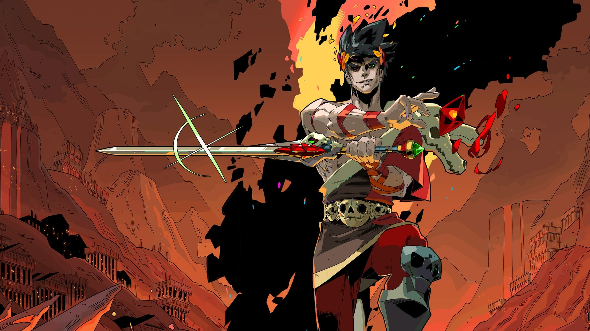 Hades: Zagreus, Prince of the Underworld, The protagonist of the game. 1920x1080 Full HD Wallpaper.