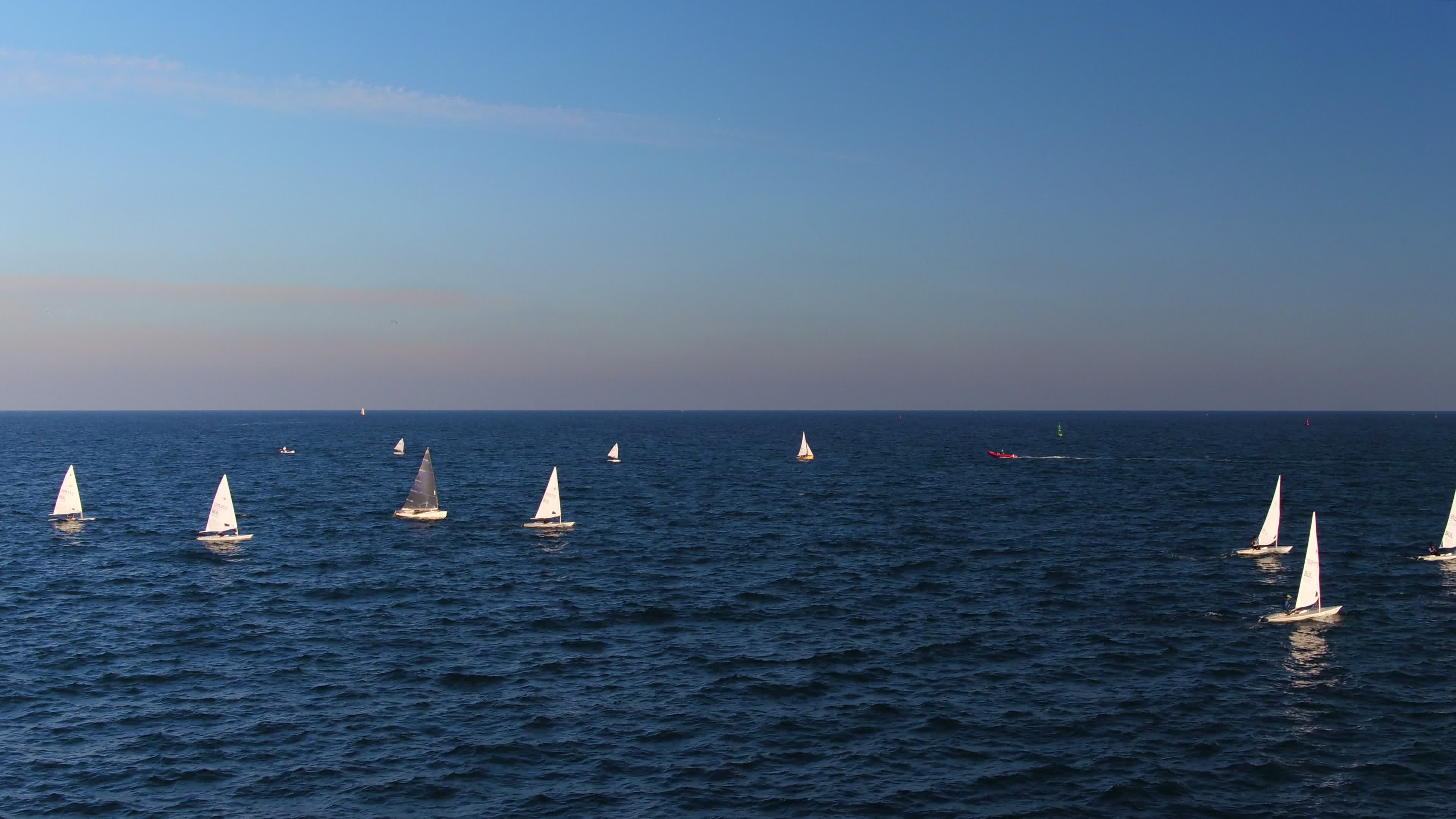 Sailing: Boats competing in the regatta, Sea, An active water sport, Boating. 3840x2160 4K Wallpaper.