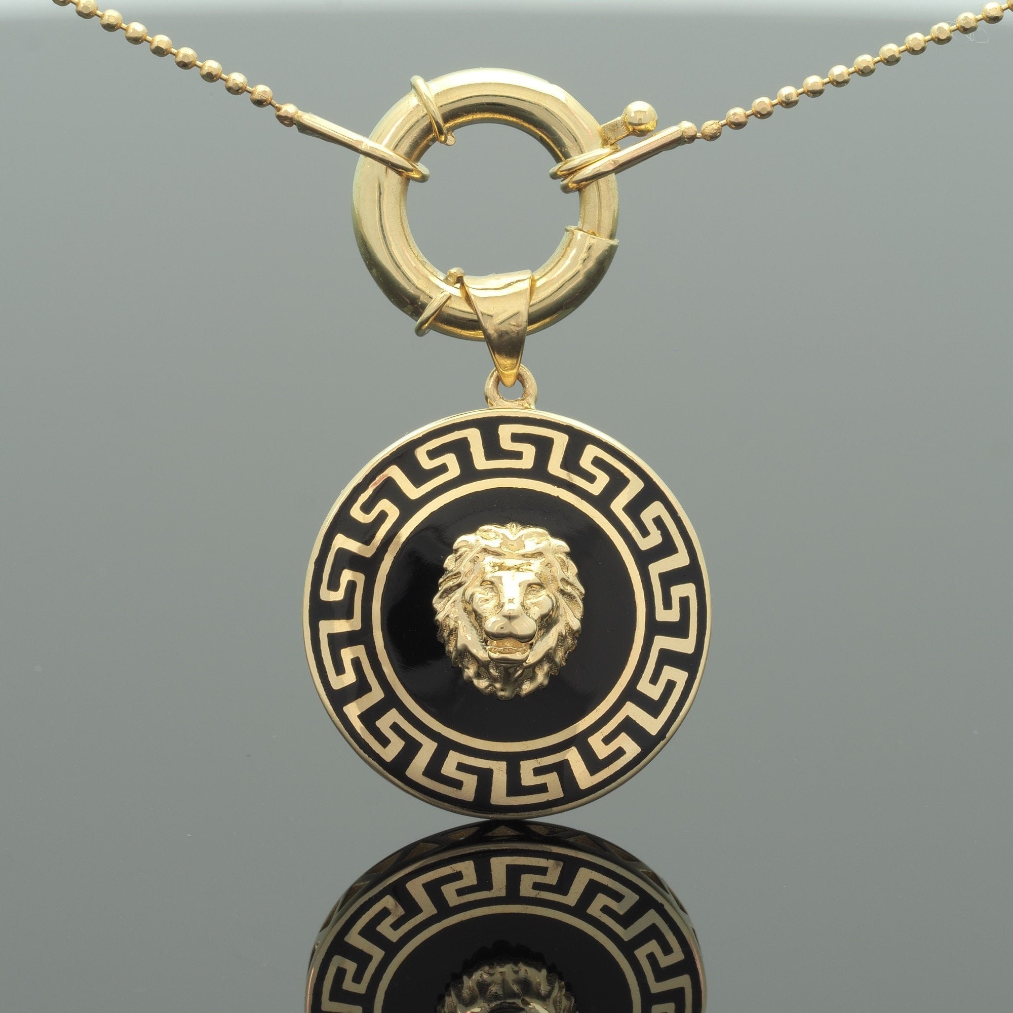 Black and gold medallion necklace, Stunning jewelry wallpaper, 2000x2000 HD Phone