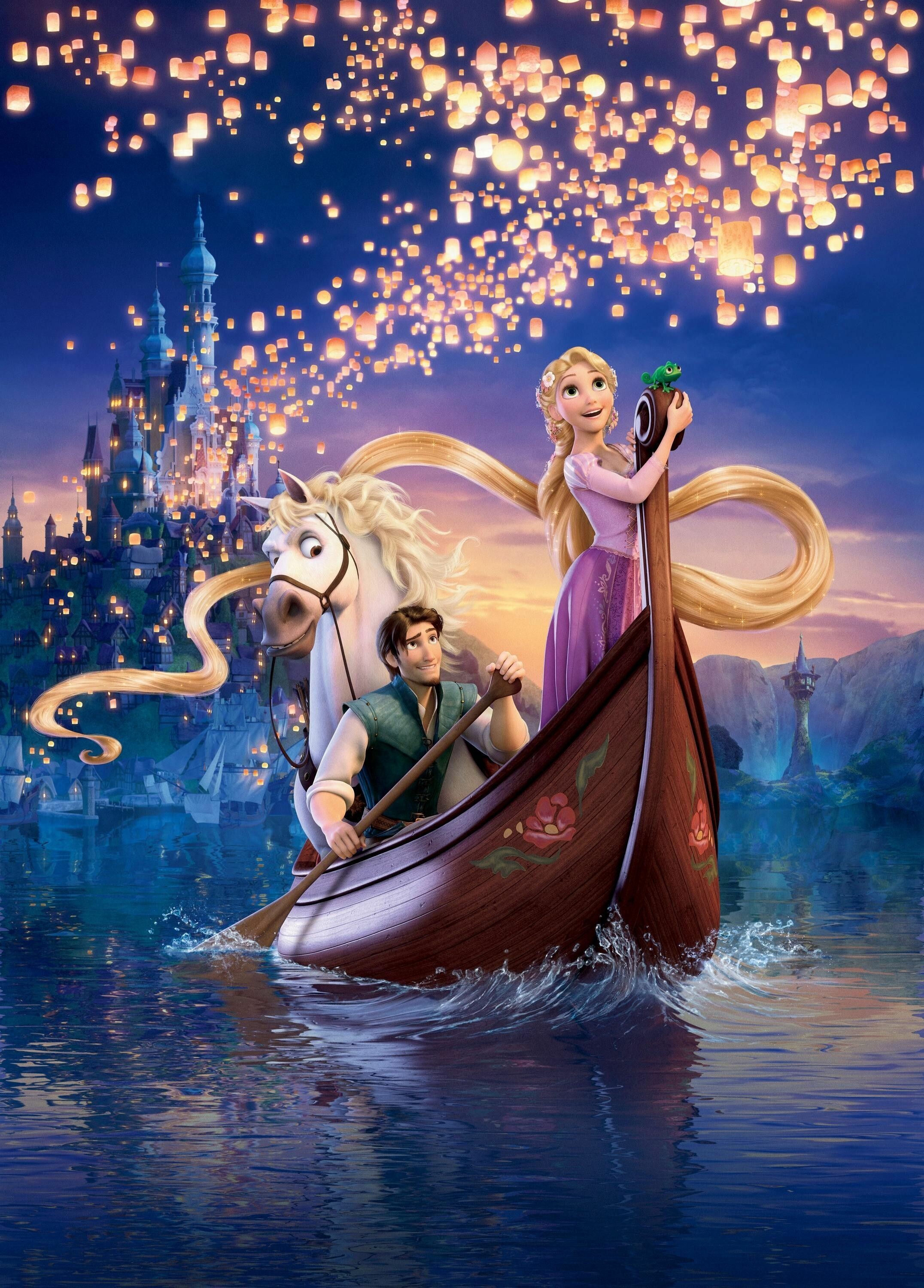 Tangled: The story of Rapunzel, a lost young princess with magical long blonde hair who yearns to leave her secluded tower. 2160x3000 HD Background.