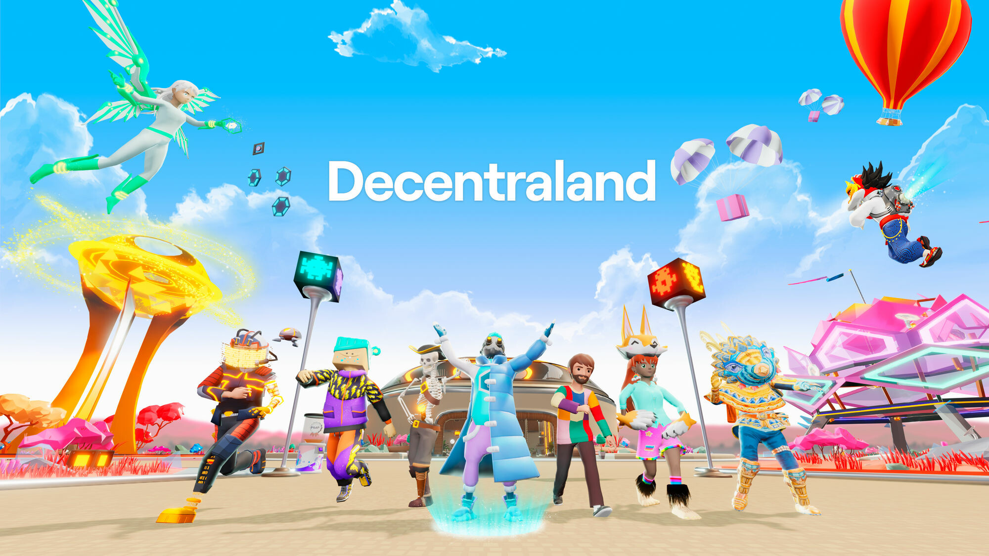 Decentraland: Allows users to create, experience, and monetize their own 3D content. 2000x1130 HD Wallpaper.