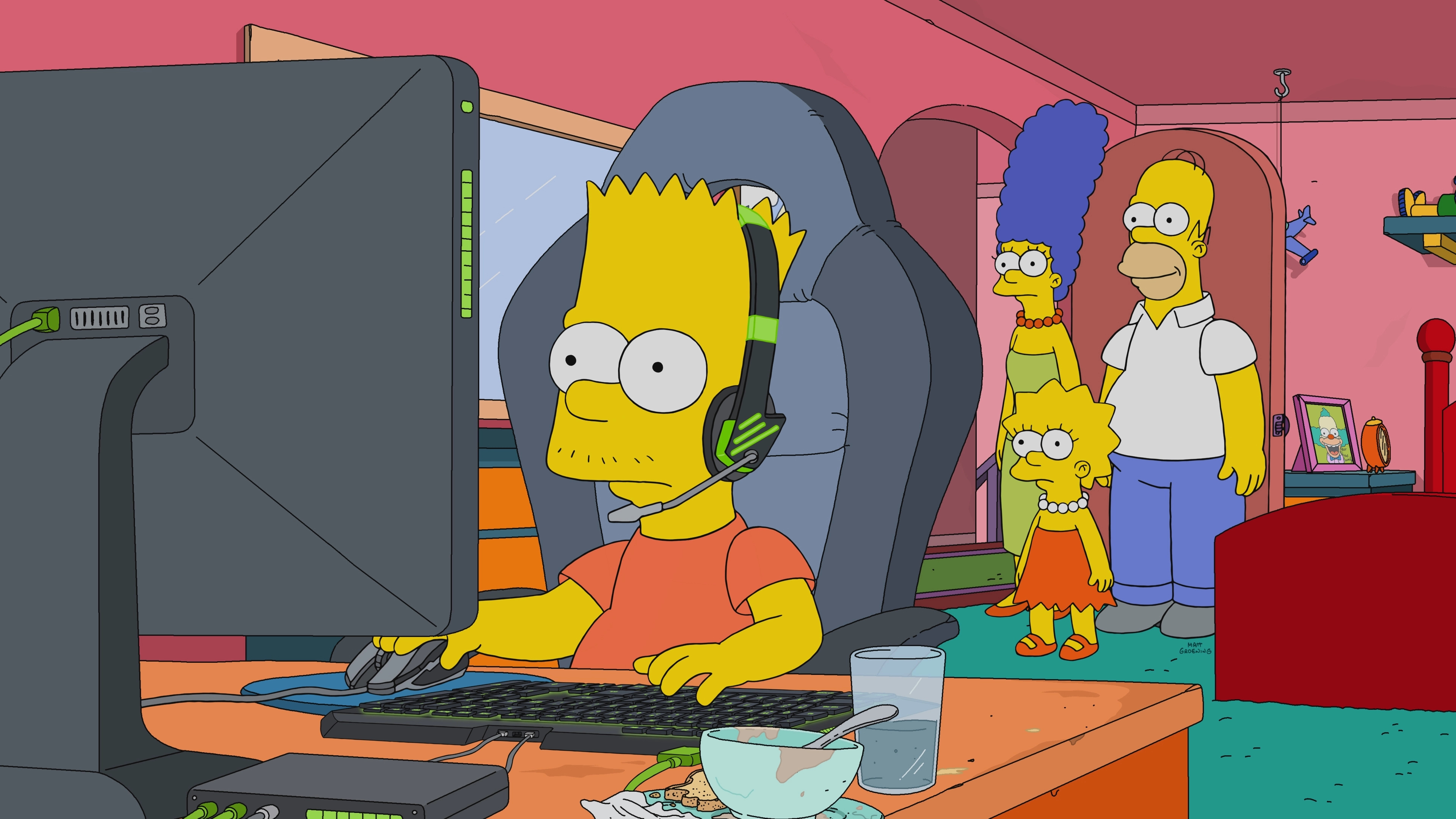 Homer Simpson, Animation, Bart Simpson, Esports gaming, 3840x2160 4K Desktop