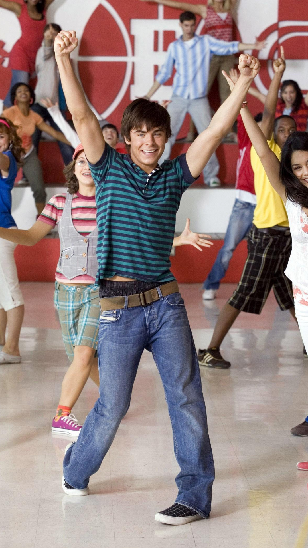 Musical: High School Musical, Zac Efron as Troy Bolton, The 63rd Disney Channel Original Movie. 1080x1920 Full HD Wallpaper.