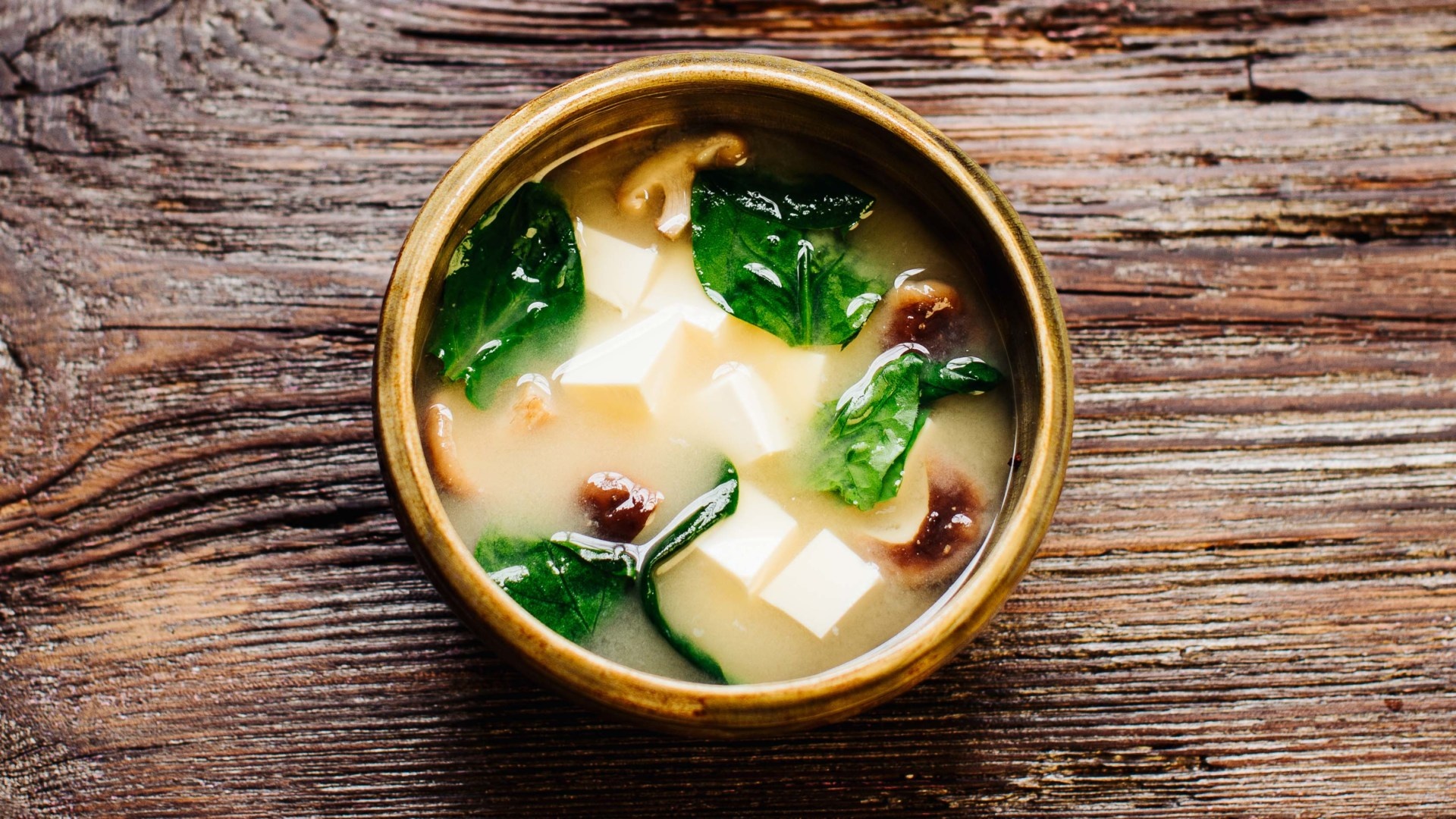Miso soup with shiitake, Asian street food, Savory flavors, Authentic culinary experience, 1920x1080 Full HD Desktop