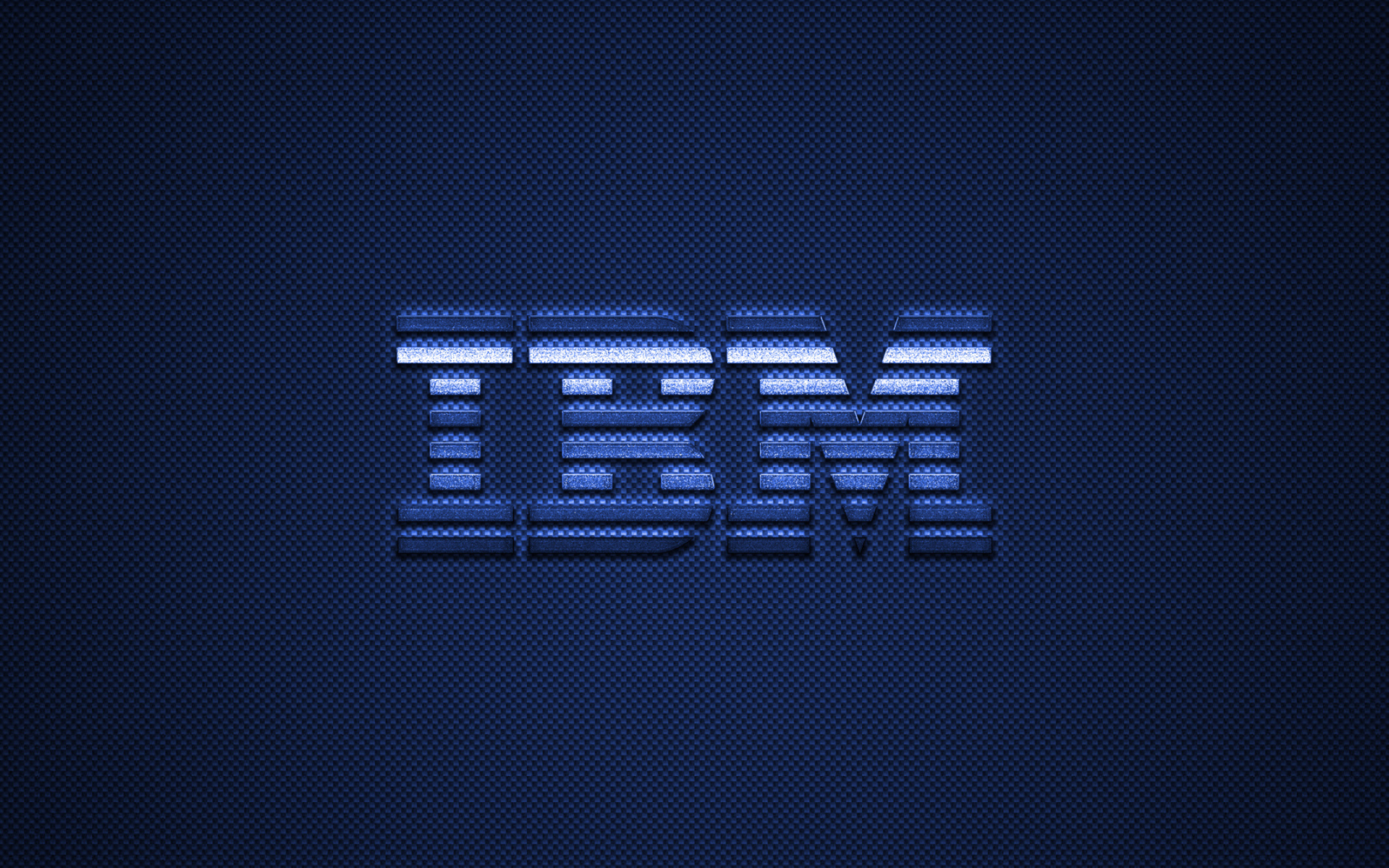 IBM, Blue carbon texture, Emblem design, High quality images, 2560x1600 HD Desktop