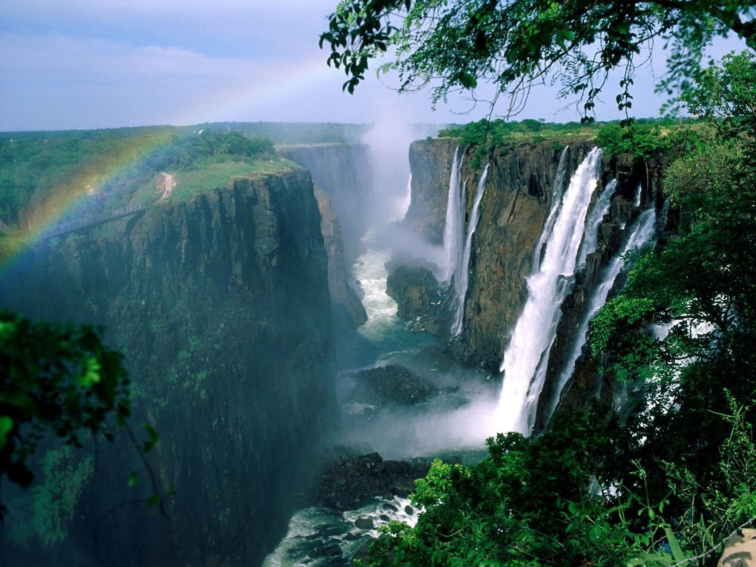 Zambia waterfall, Breathtaking views, Serene beauty, Nature's wonder, 2560x1920 HD Desktop