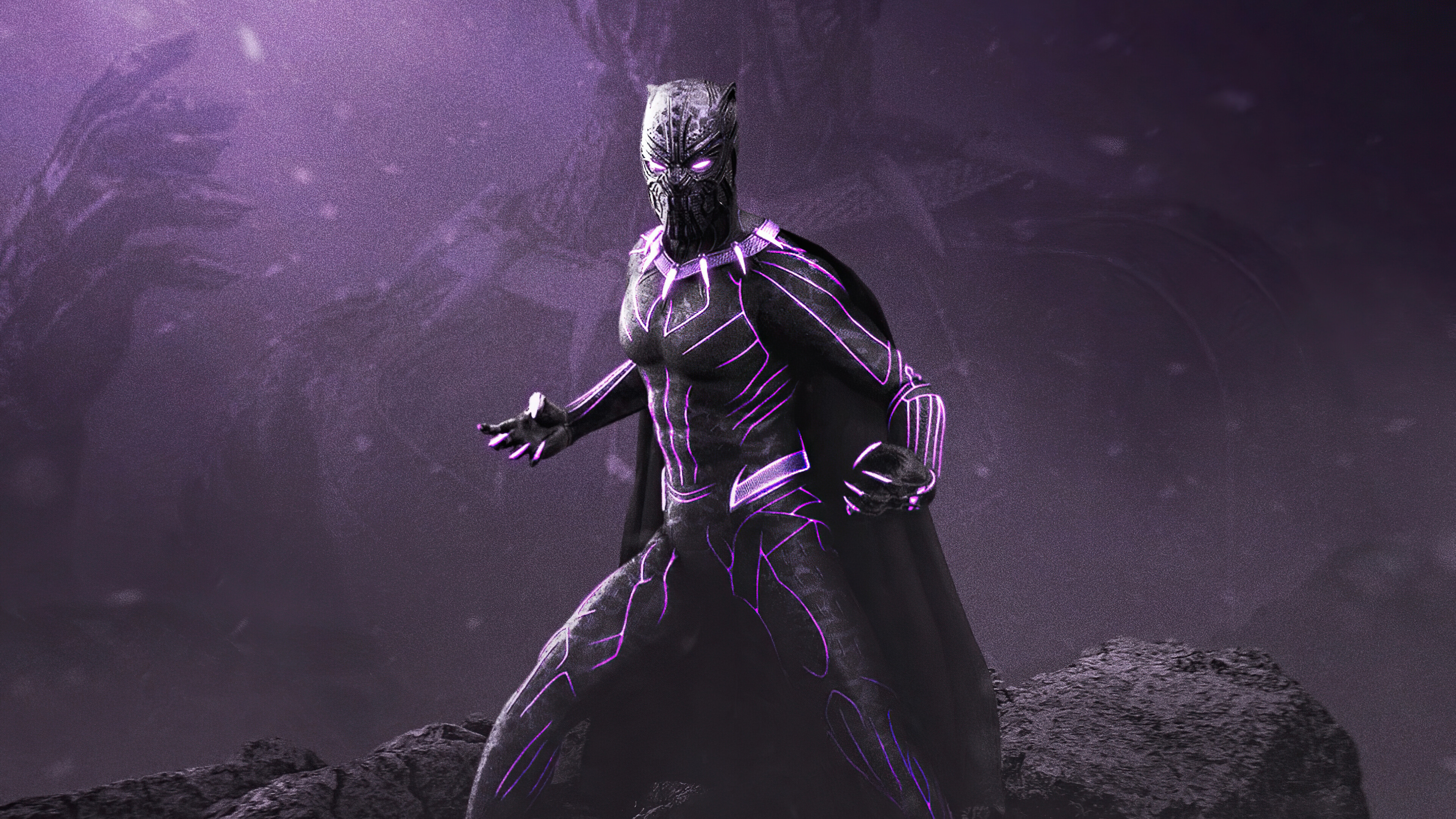 Black Panther: Wakanda Forever: Based on the Marvel Comics character. 3840x2160 4K Background.