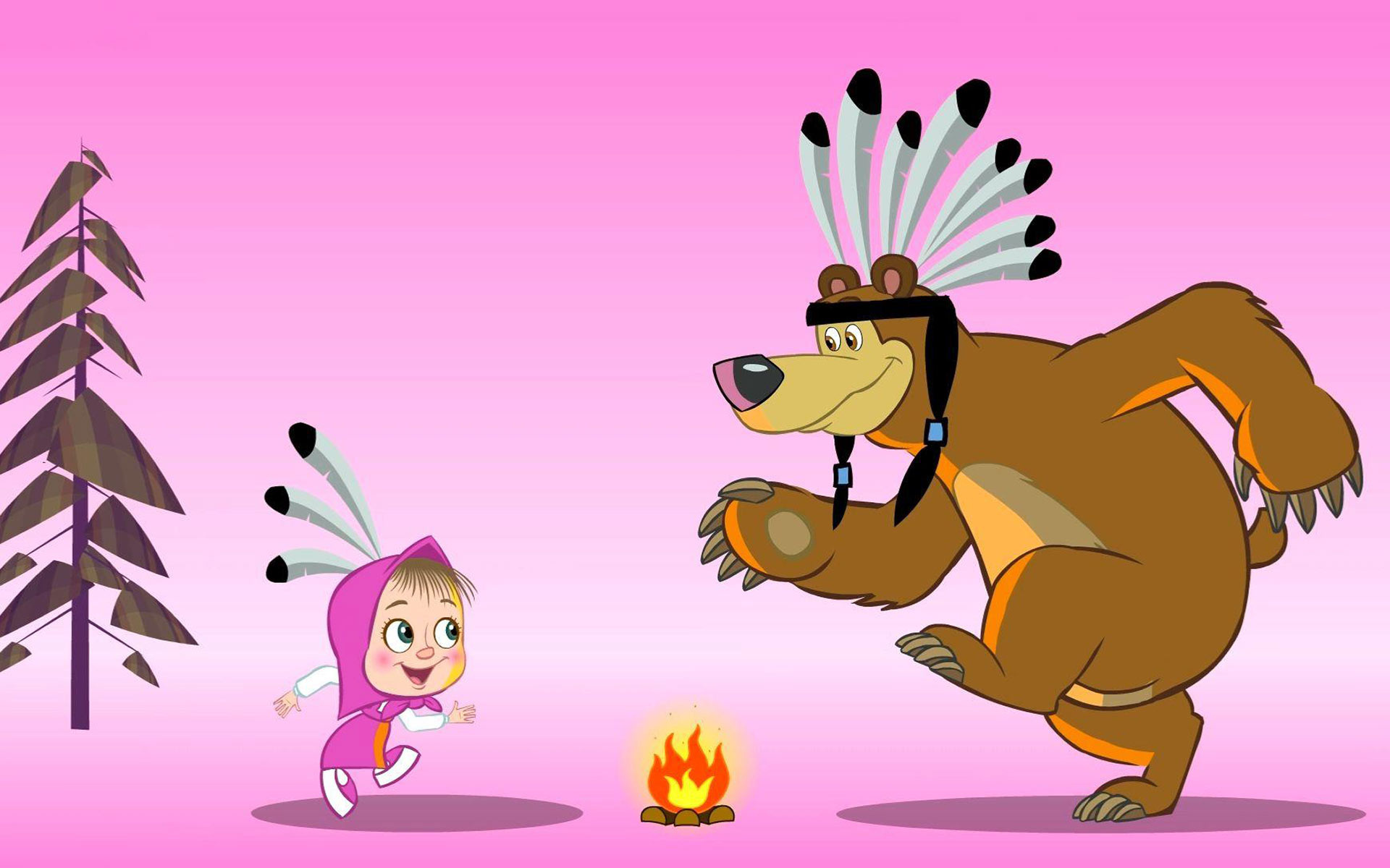 Masha and the Bear, Animation, Playful wallpaper, Adorable cartoon, 1920x1200 HD Desktop