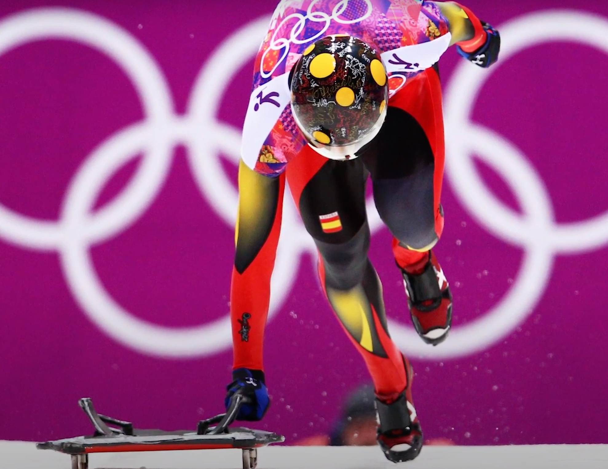 Sledding: Skeleton in the Olympics, Riding Down a Frozen Track, Spanish Athlete, Olympics Luger. 1980x1530 HD Wallpaper.