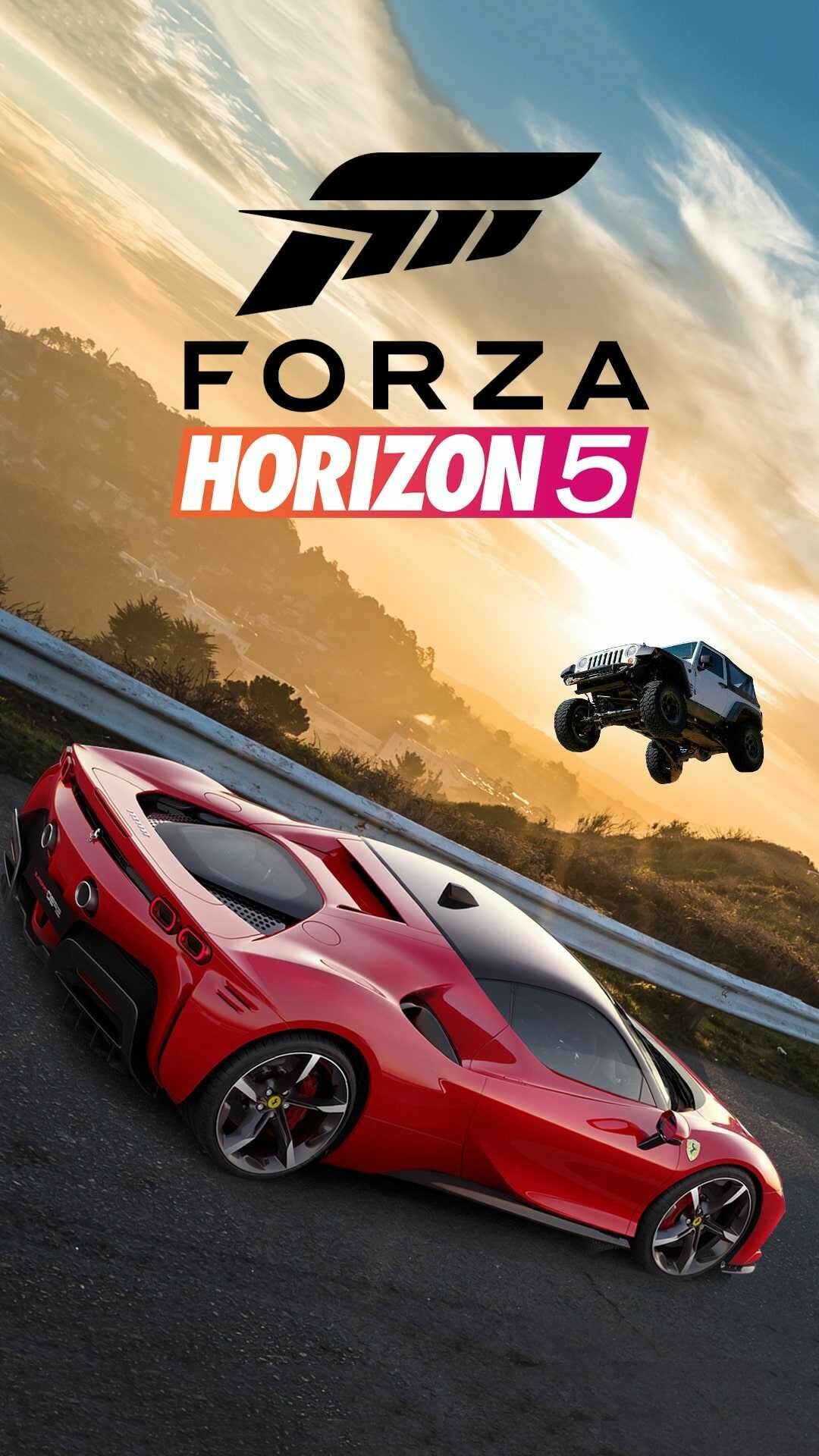 Forza Horizon: Racing simulator, FH5. 1080x1920 Full HD Background.
