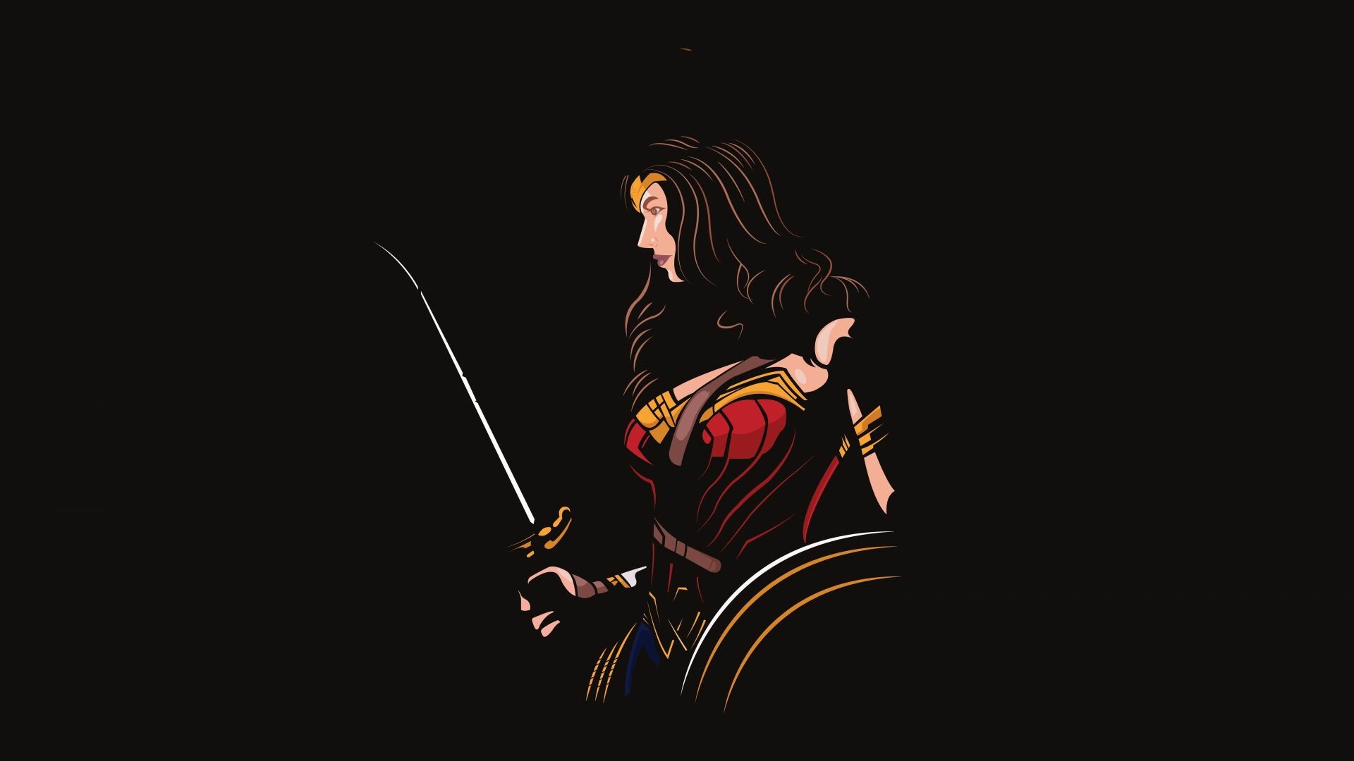 Wonder Woman Game, Minimal artwork, Wallpaper HD, Image, 1920x1080 Full HD Desktop