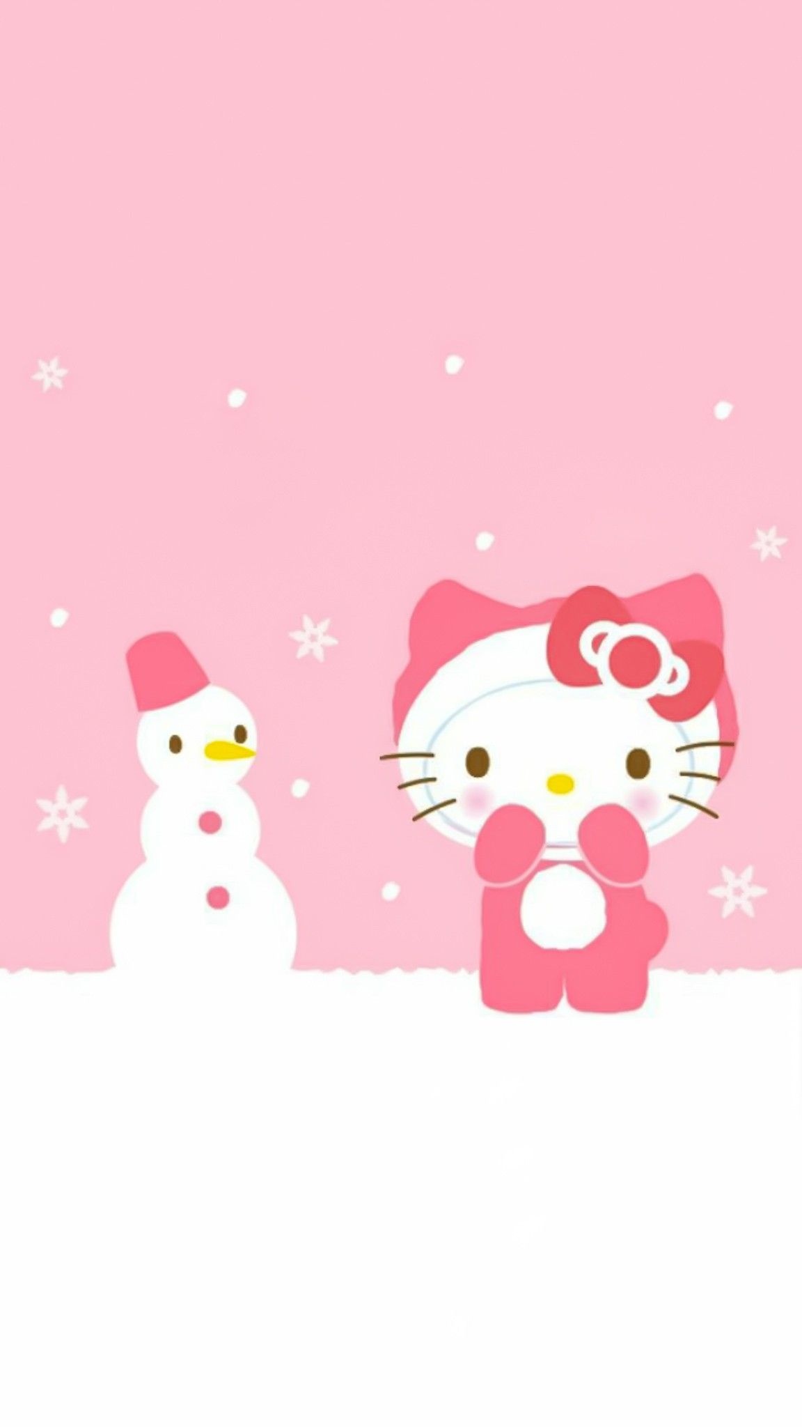 Snowman, Hello Kitty Winter Wallpaper, 1160x2050 HD Handy
