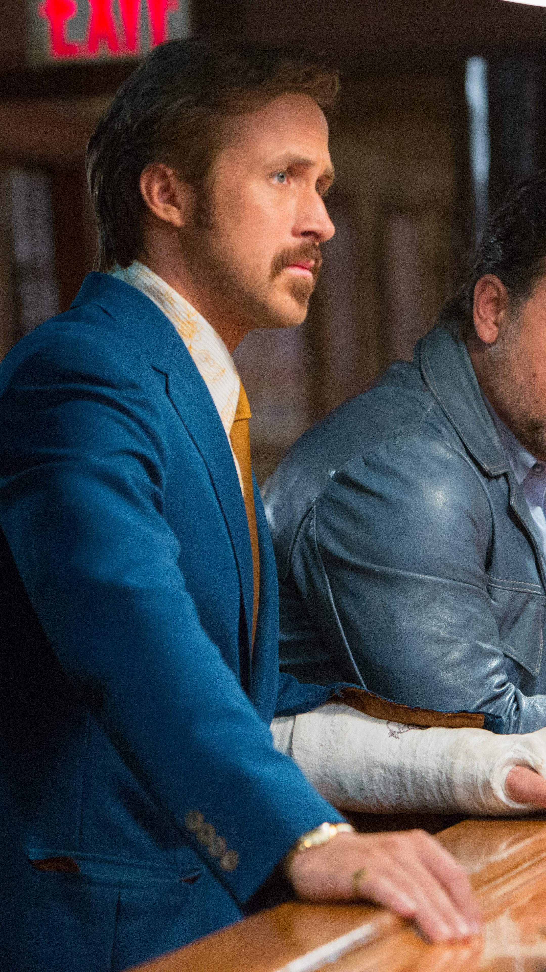 Ryan Gosling: Starred in Shane Black's The Nice Guys (2016) alongside Russell Crowe. 2160x3840 4K Wallpaper.