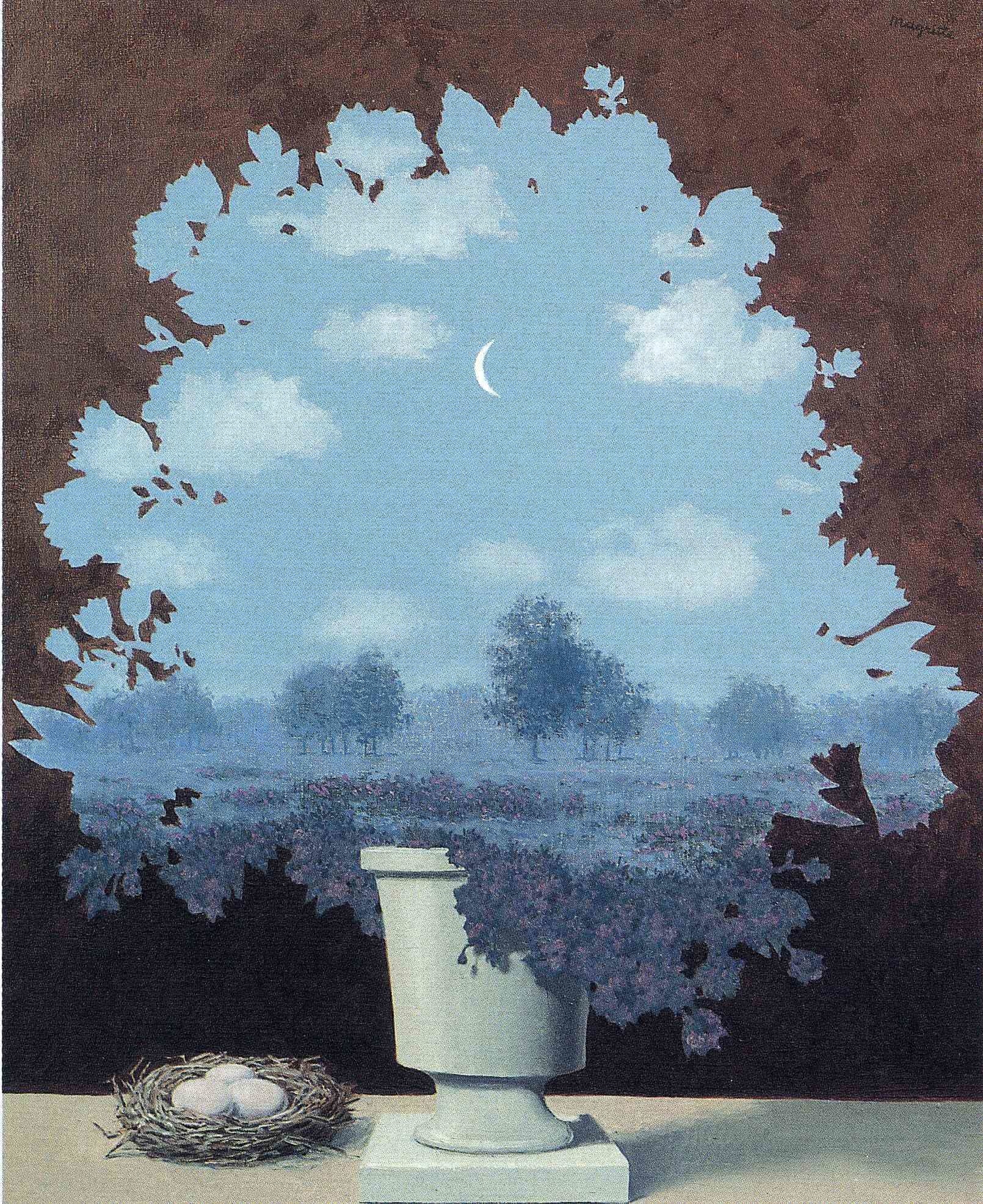 Rene Magritte, Surrealist painter, Conceptual art, Enigmatic symbolism, 1610x1980 HD Handy