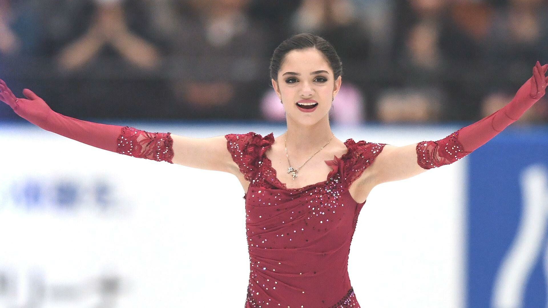 Evgenia Medvedeva: The first female skater to surpass the 230-point and the 240-point total mark. 1920x1080 Full HD Wallpaper.