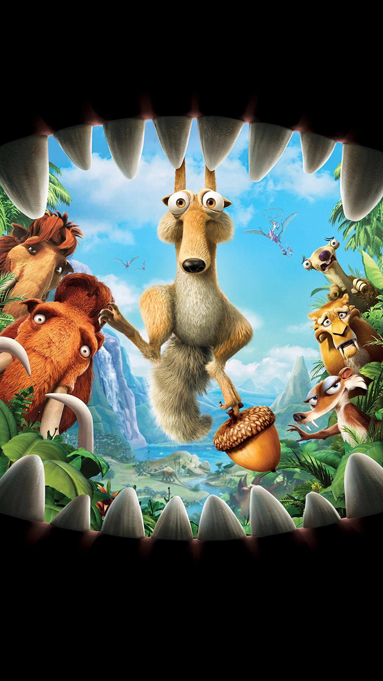 Ice Age film series, Dawn of the Dinosaurs, Cartoon adventure, Disney animation, 1540x2740 HD Handy