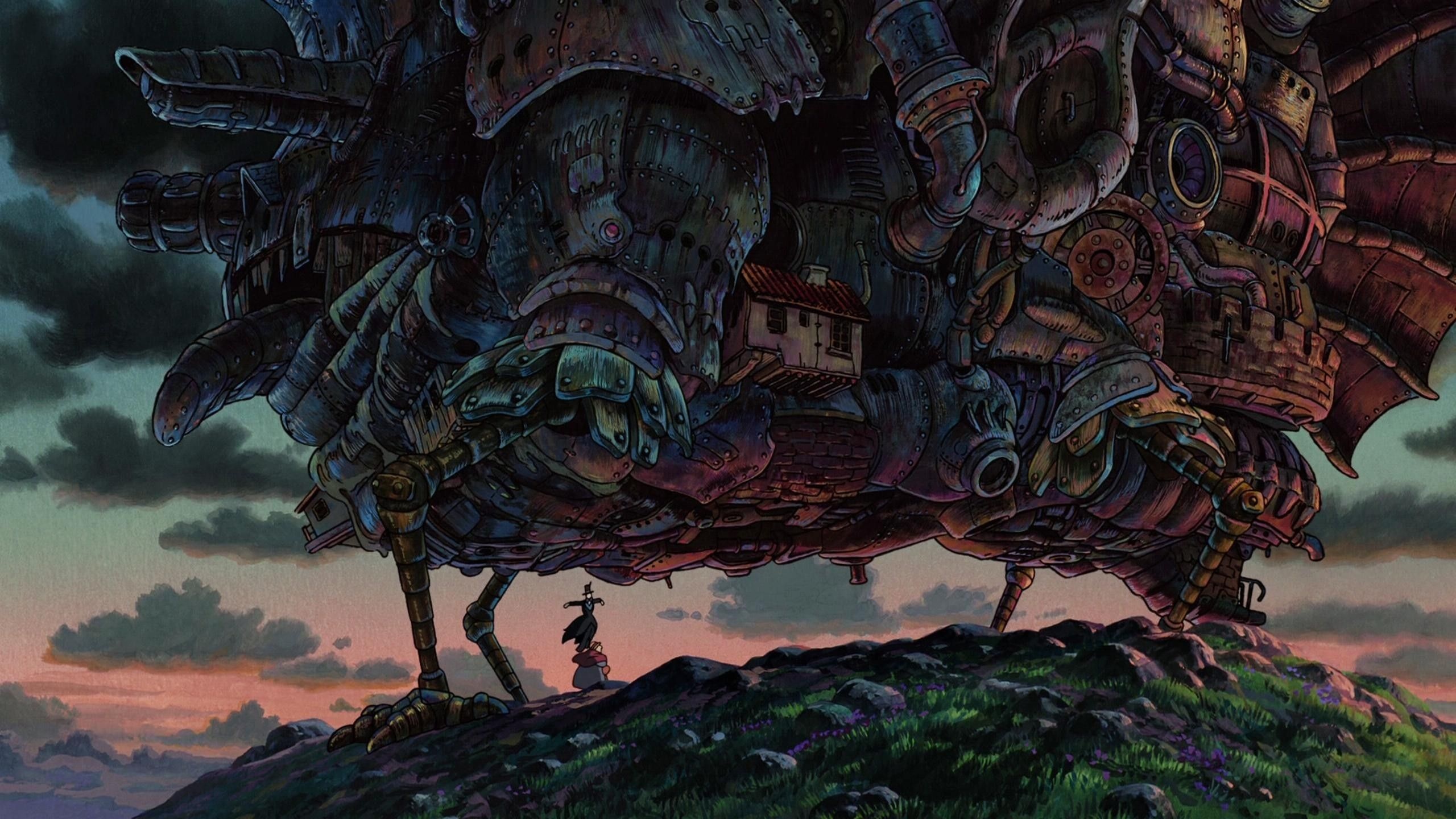 Howl's Moving Castle, Studio Ghibli, Art wallpapers, 2560x1440 HD Desktop