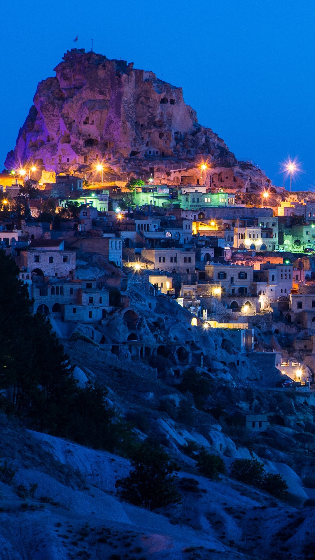Cappadocia, Uchisar castle, Pigeon valley, Windows spotlight, 1080x1920 Full HD Phone