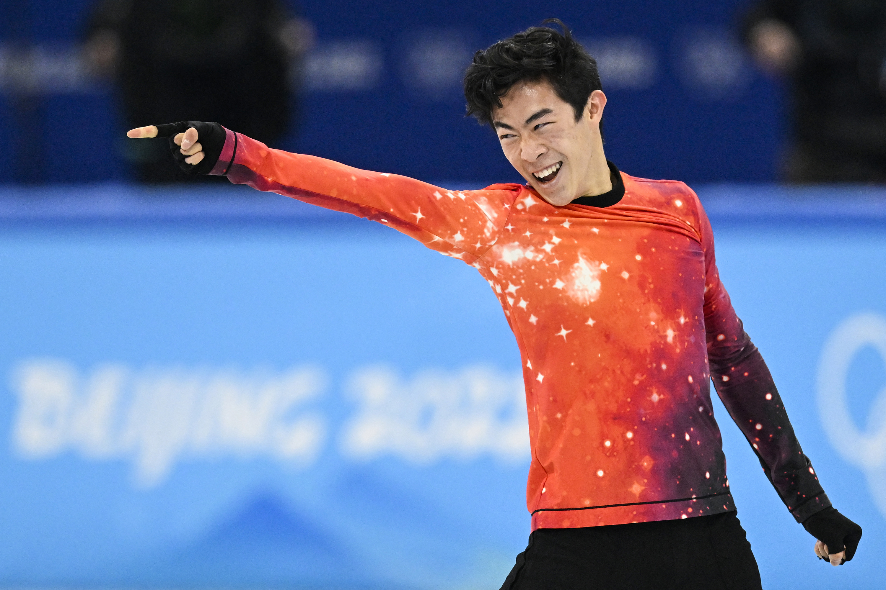 Single Skating: Nathan Chen, A three-time World champion and the 2022 Winter Olympian. 3000x2000 HD Background.