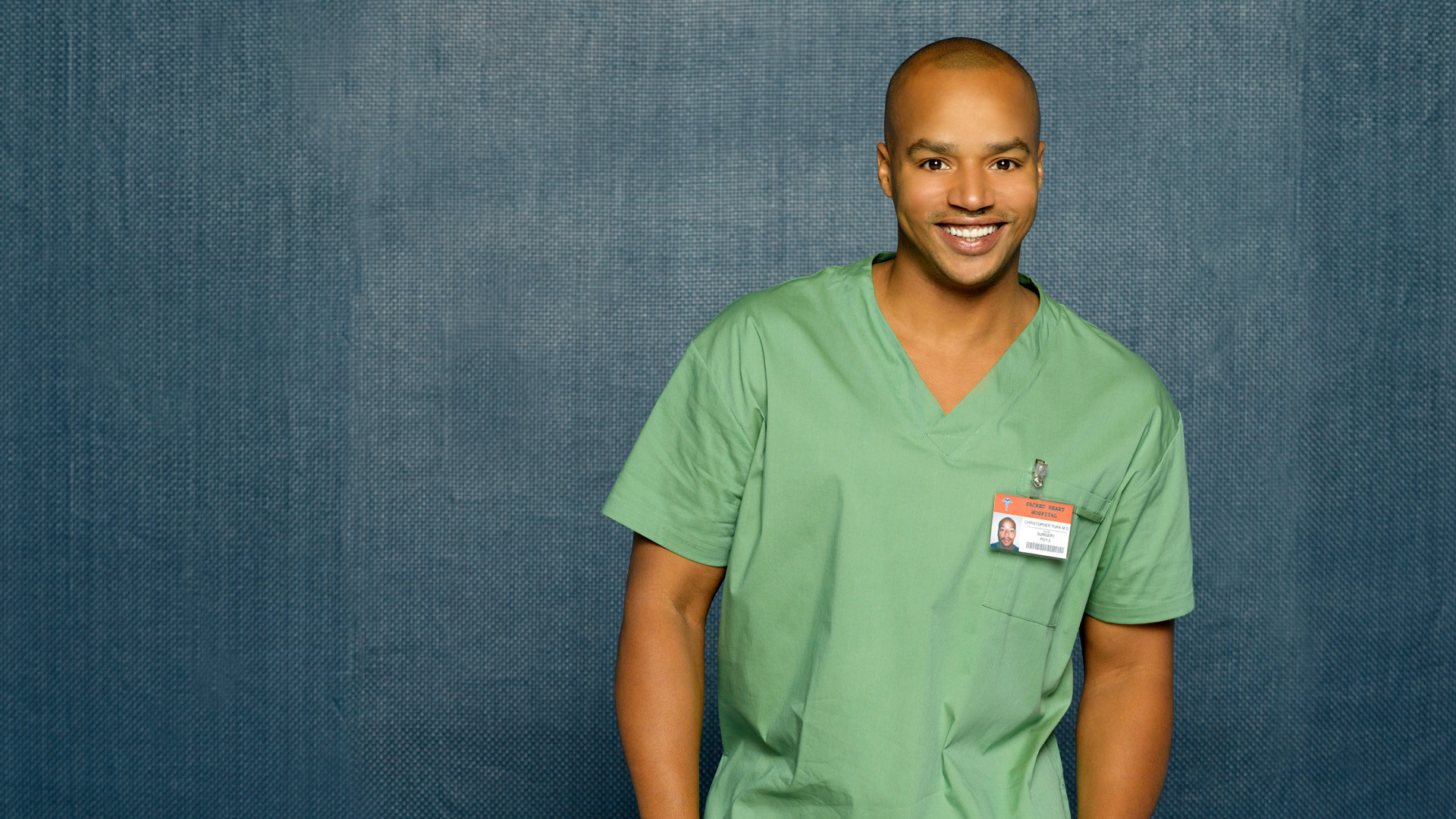 Donald Faison: Doctor Chris Turk, A former intern and the chief of surgery at the Sacred Heart Hospital. 1920x1080 Full HD Wallpaper.