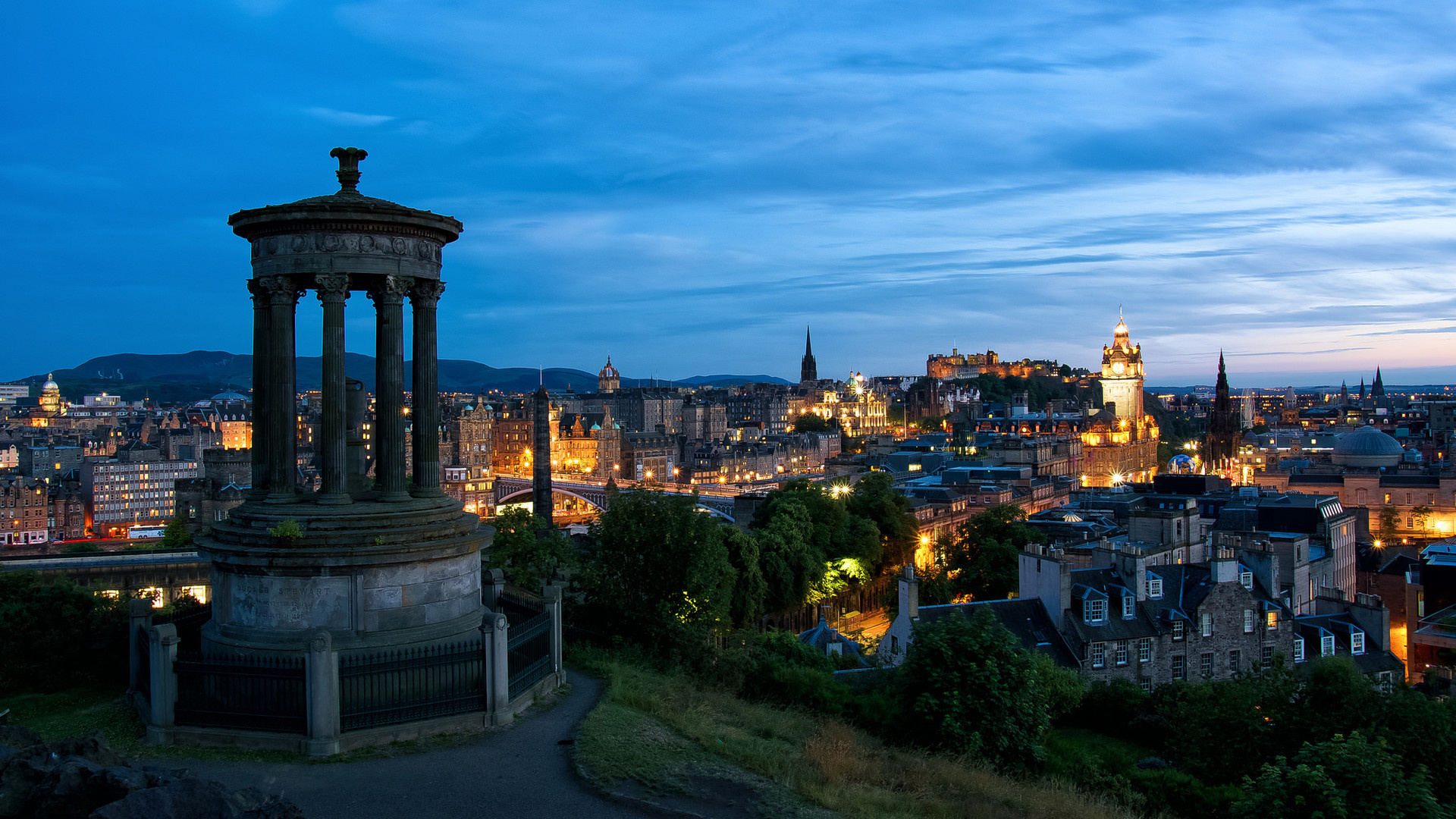 Edinburgh skyline, Experience in United Kingdom, Erasmus, 1920x1080 Full HD Desktop