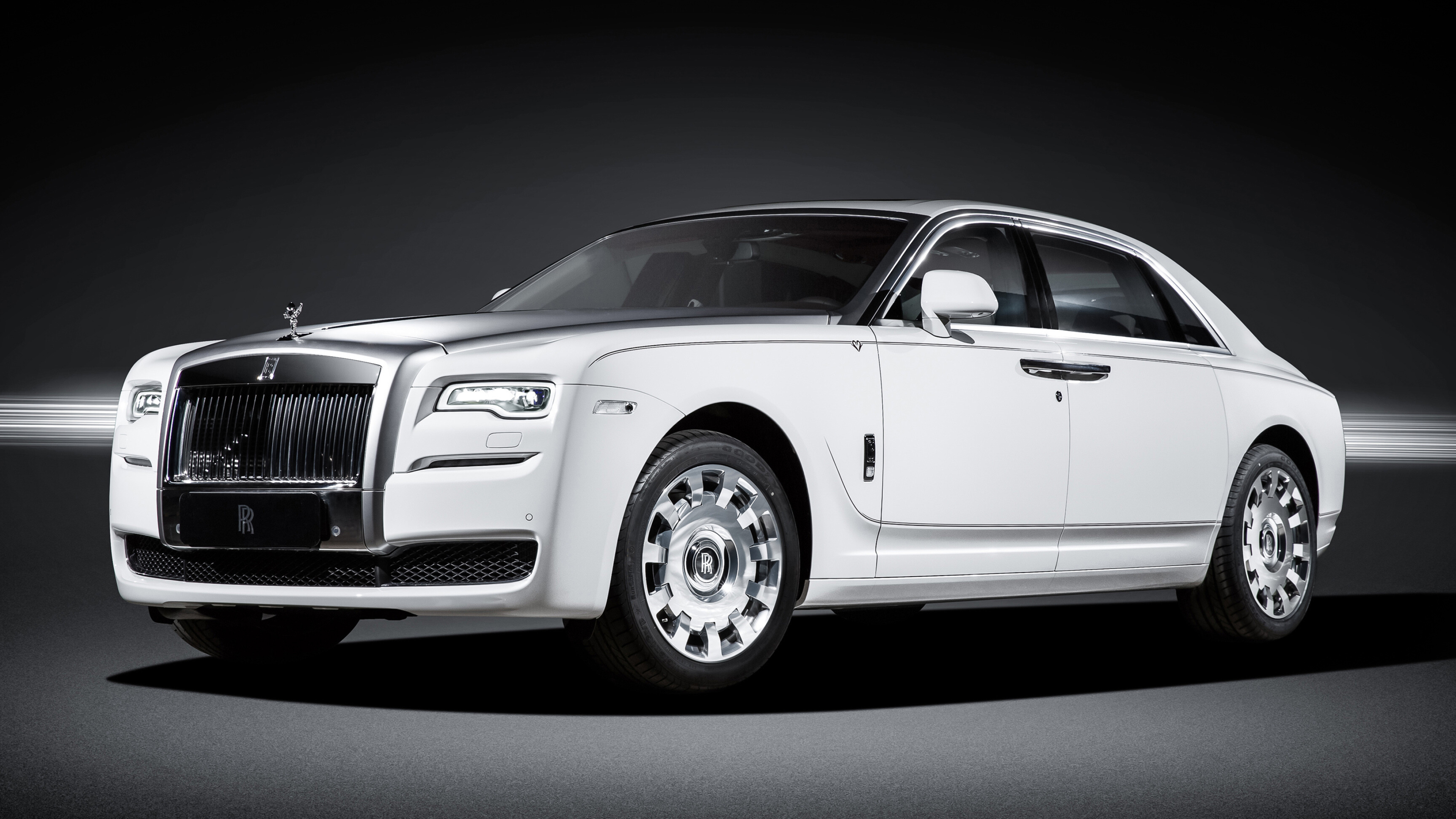 Rolls-Royce: Model Ghost, A full-sized luxury car, Vehicle. 3840x2160 4K Wallpaper.