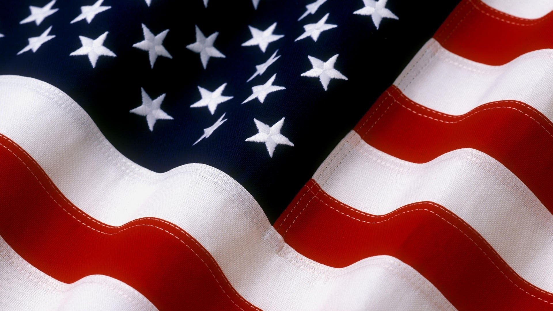Flag: National banner, Symbol of freedom, The United States. 1920x1080 Full HD Background.