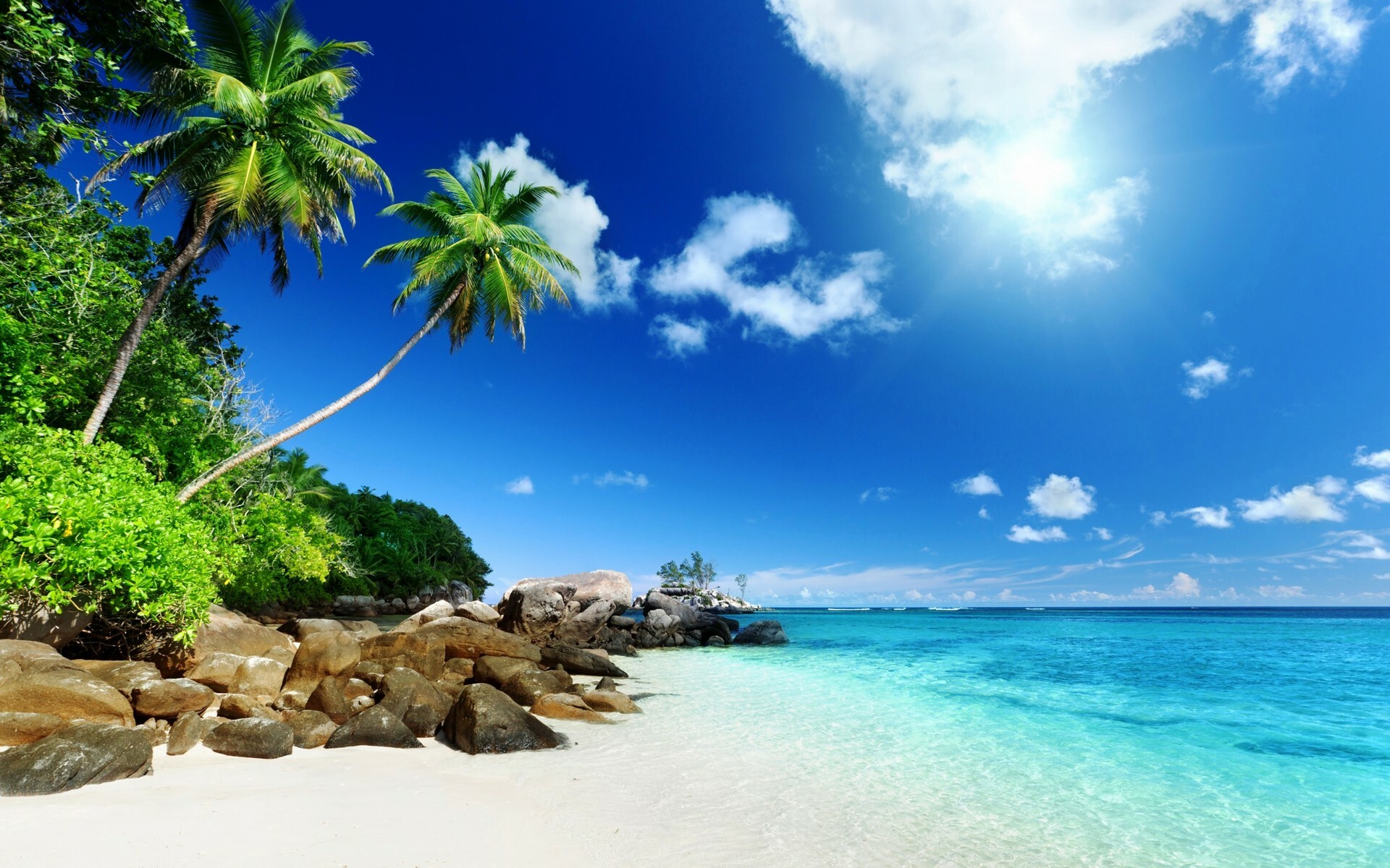Island: Nature, Tropics, Seashore, Ocean, Marine landscape. 1920x1200 HD Wallpaper.