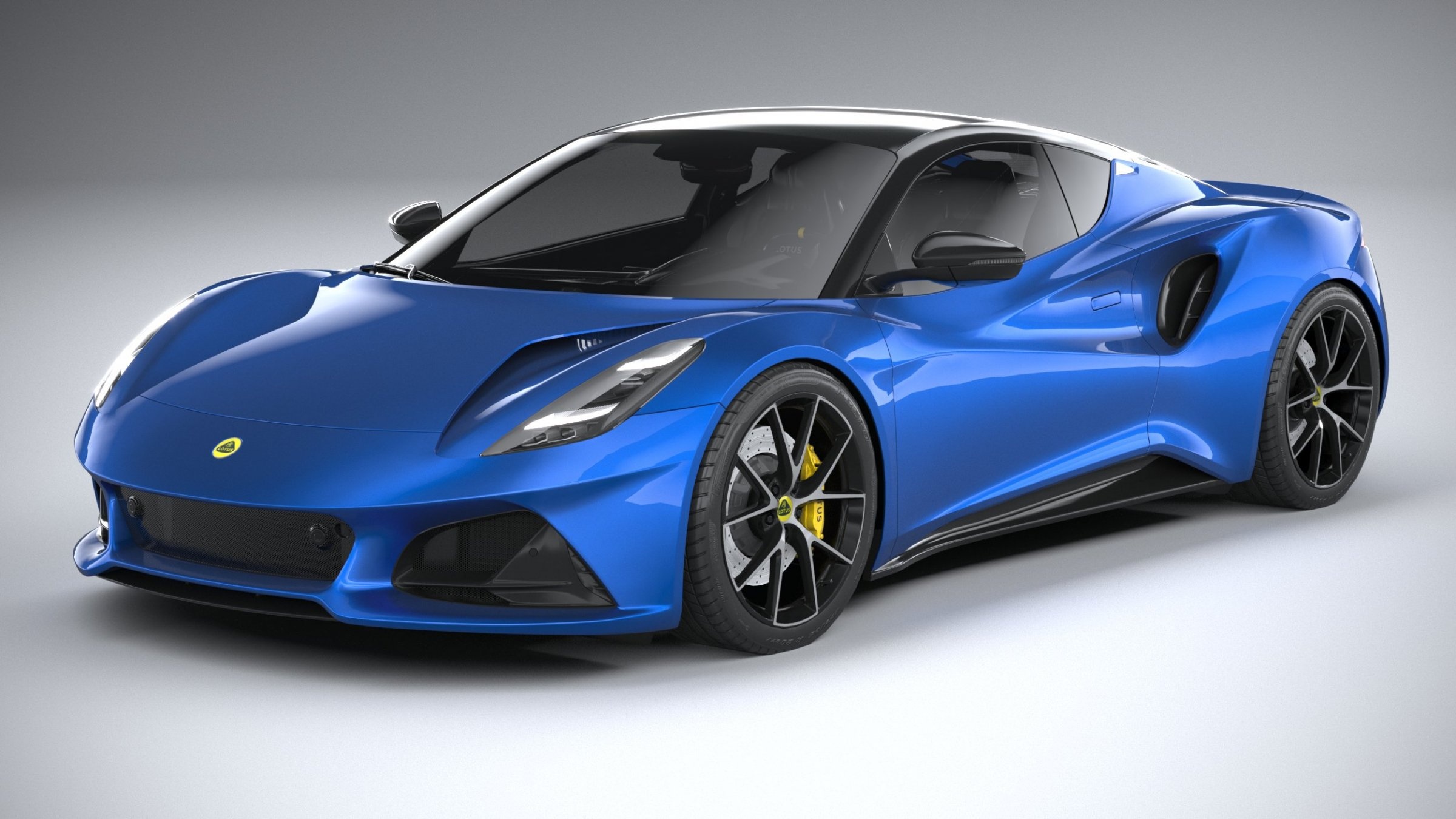 Lotus Emira, Futuristic low-poly model, Cutting-edge design, Automotive revolution, 2400x1350 HD Desktop